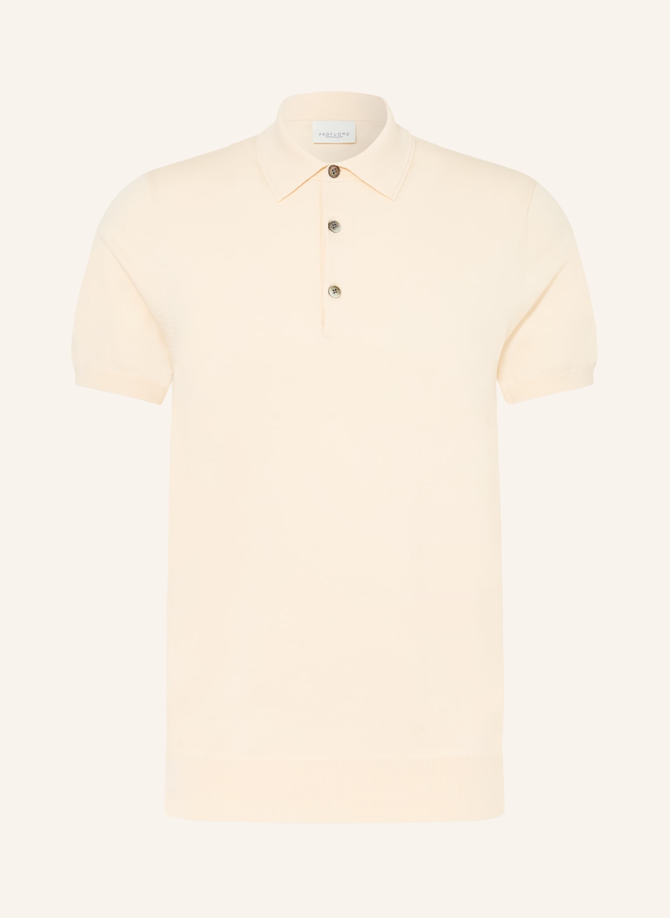 PROFUOMO Strick-Poloshirt: CREME