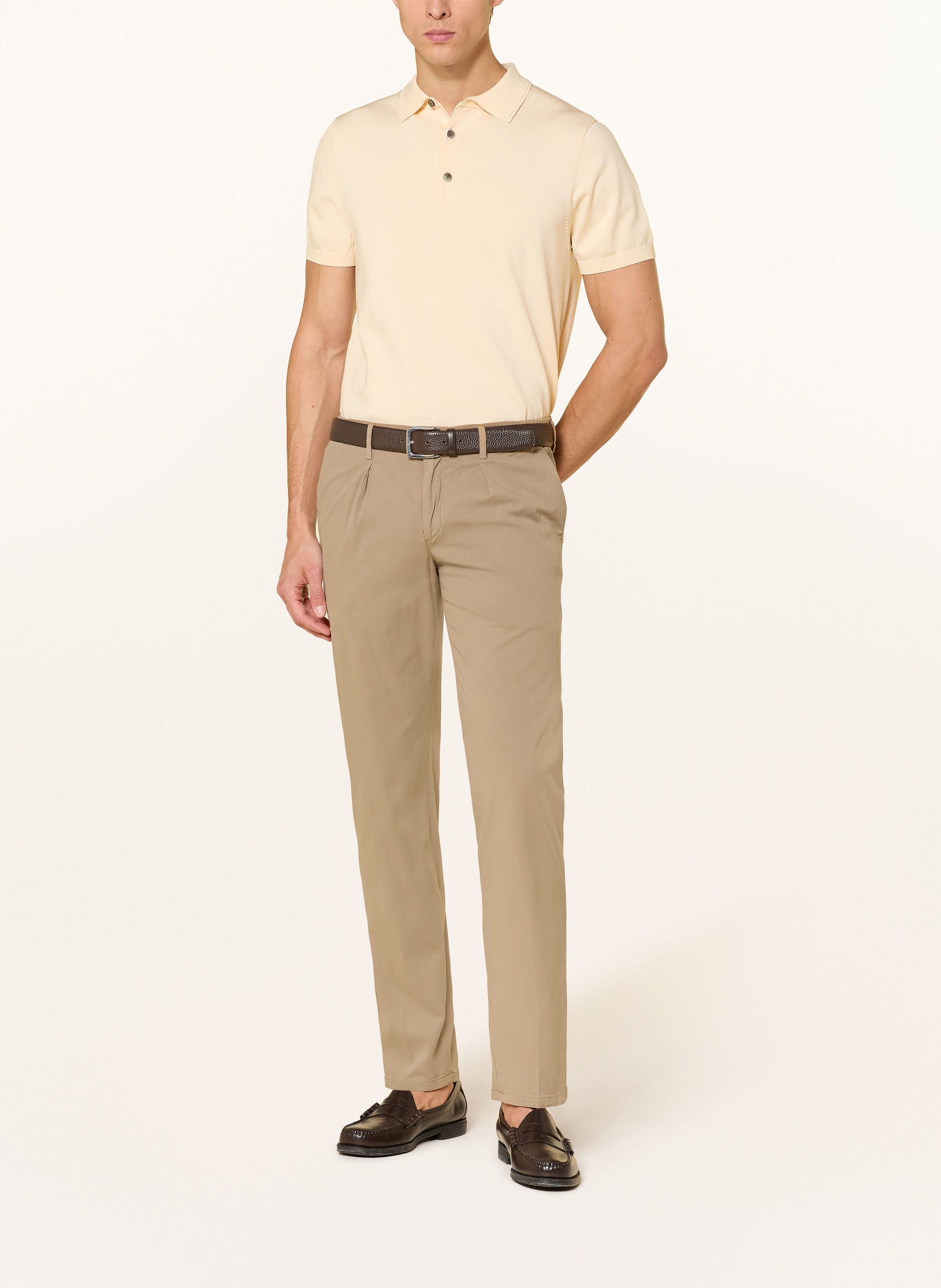 PROFUOMO Strick-Poloshirt: CREME