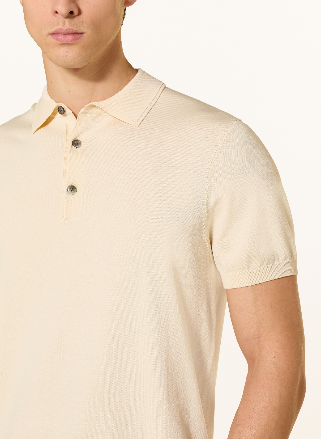 PROFUOMO Strick-Poloshirt: CREME