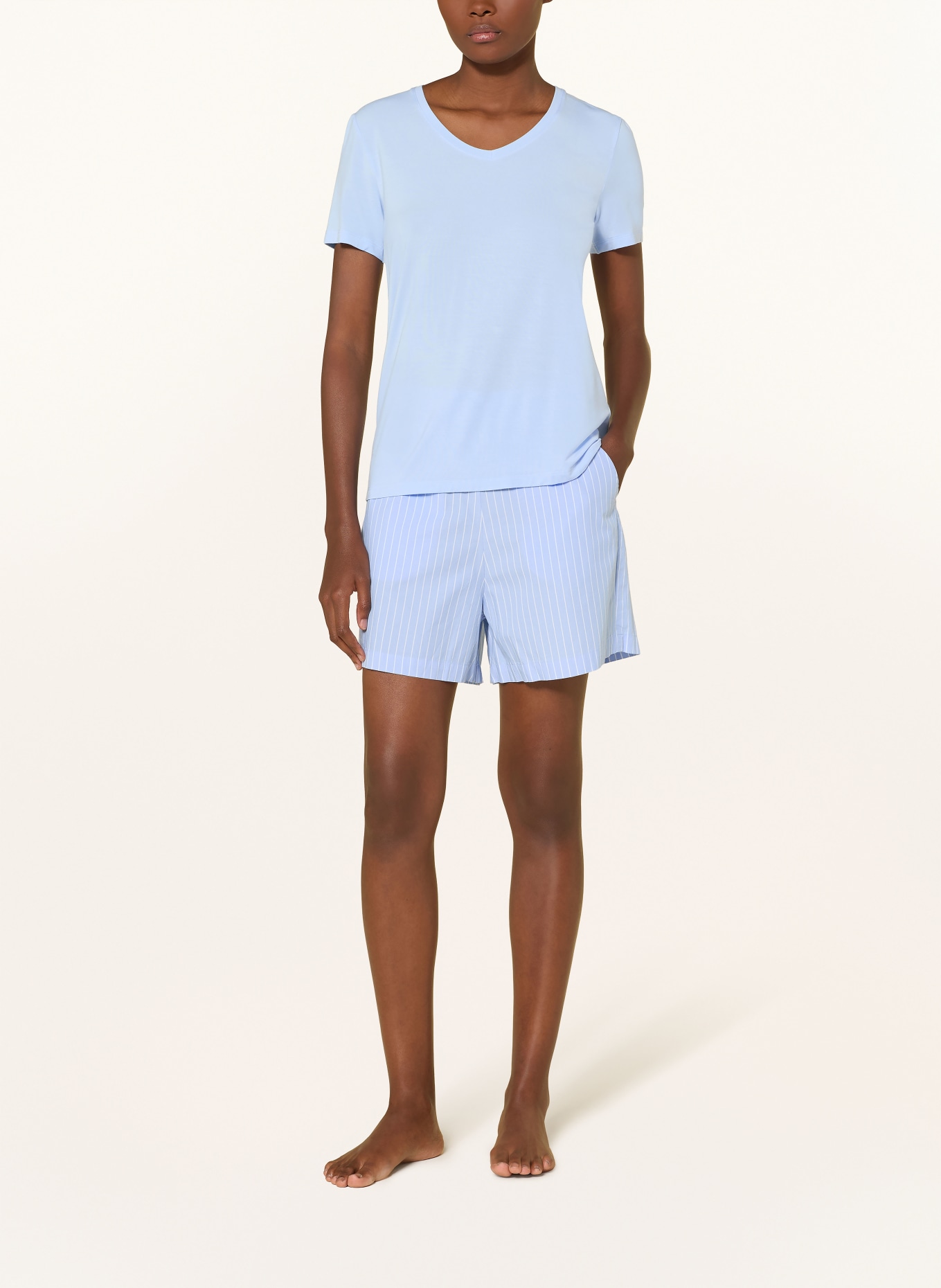 SCHIESSER MIX+RELAX sleep shirt: LIGHT BLUE