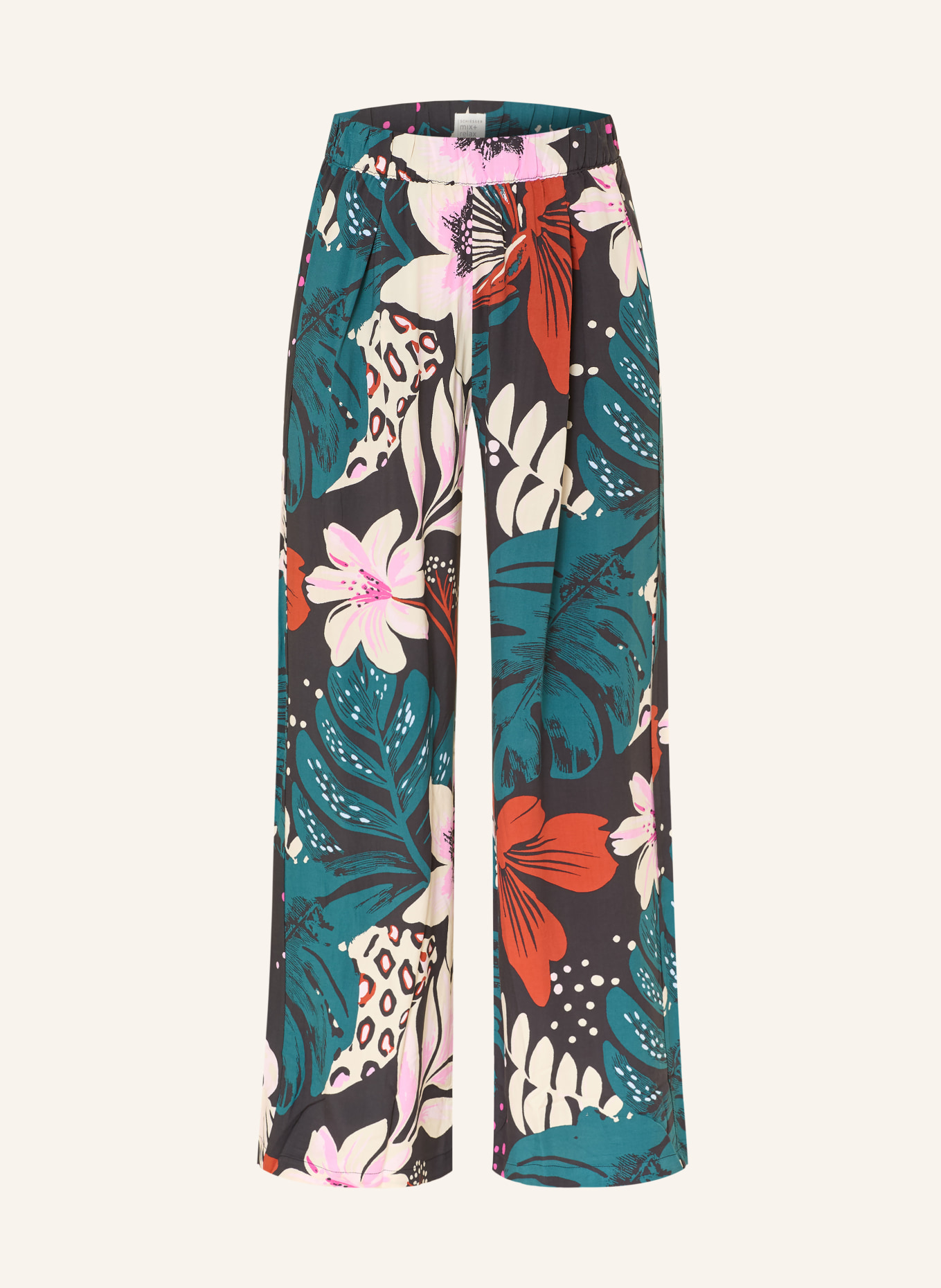 SCHIESSER Spací kalhoty MIX+RELAX: ZELENÁ / RŮŽOVÁ / ČERNÁ