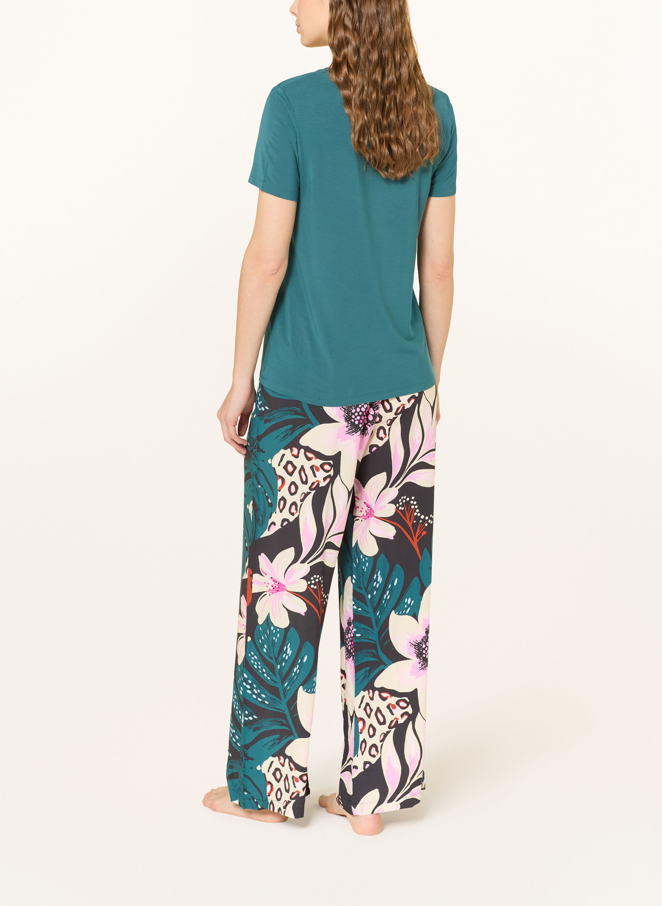 SCHIESSER Spací kalhoty MIX+RELAX: ZELENÁ / RŮŽOVÁ / ČERNÁ