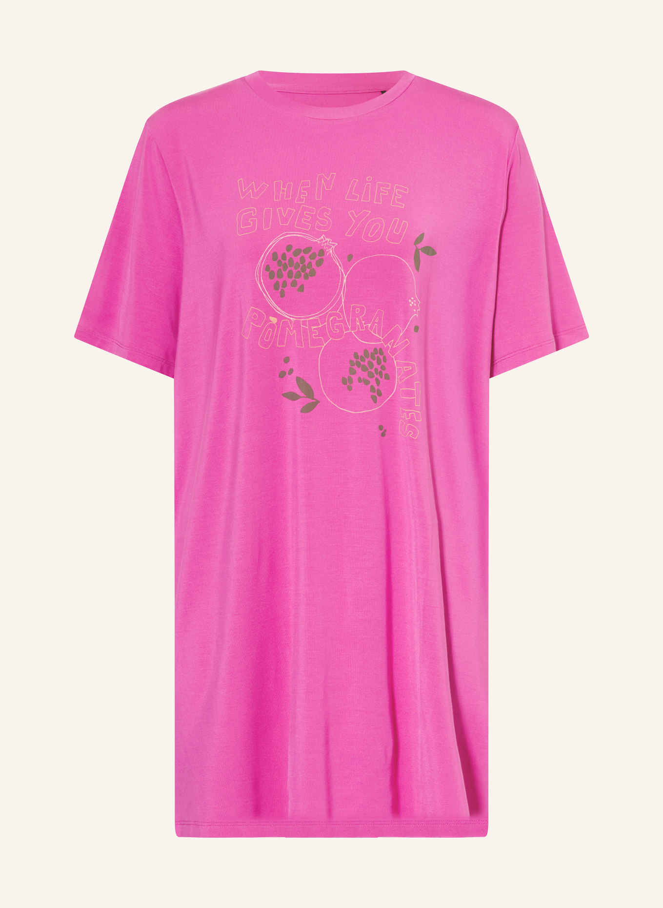 SCHIESSER chemise de nuit: FUCHSIA / JAUNE FONCÉ / NOIR