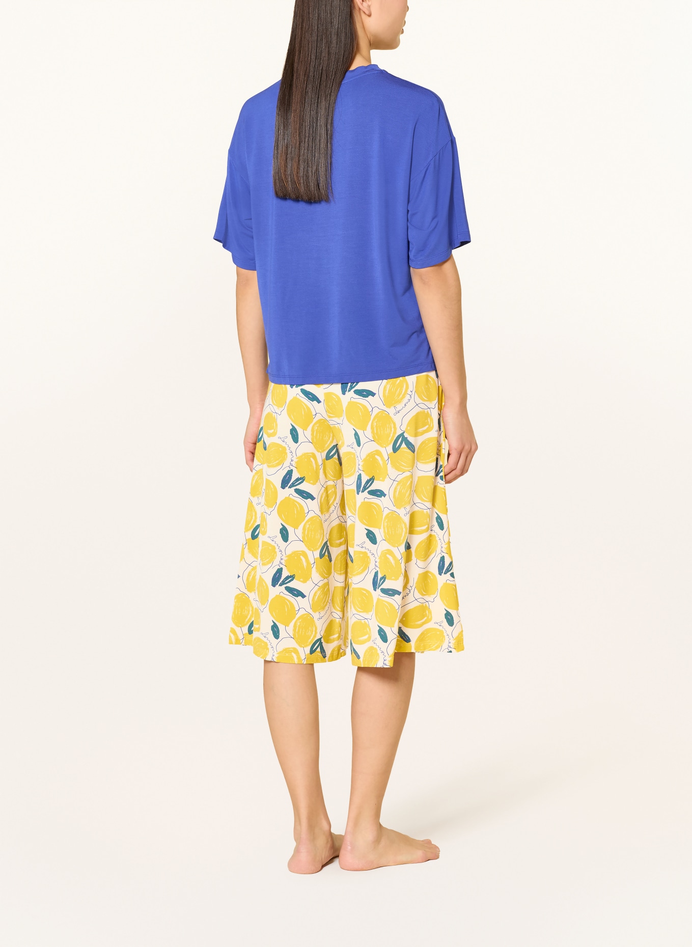 SCHIESSER 3/4-length pajamas CASUAL FASHION: DARK BLUE / DARK YELLOW