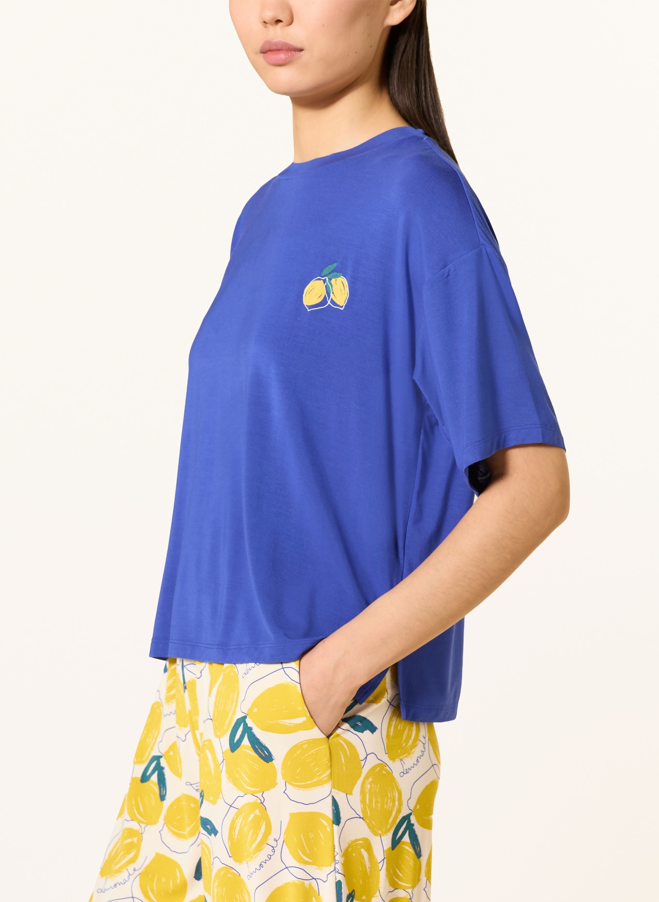 SCHIESSER 3/4-length pajamas CASUAL FASHION: DARK BLUE / DARK YELLOW