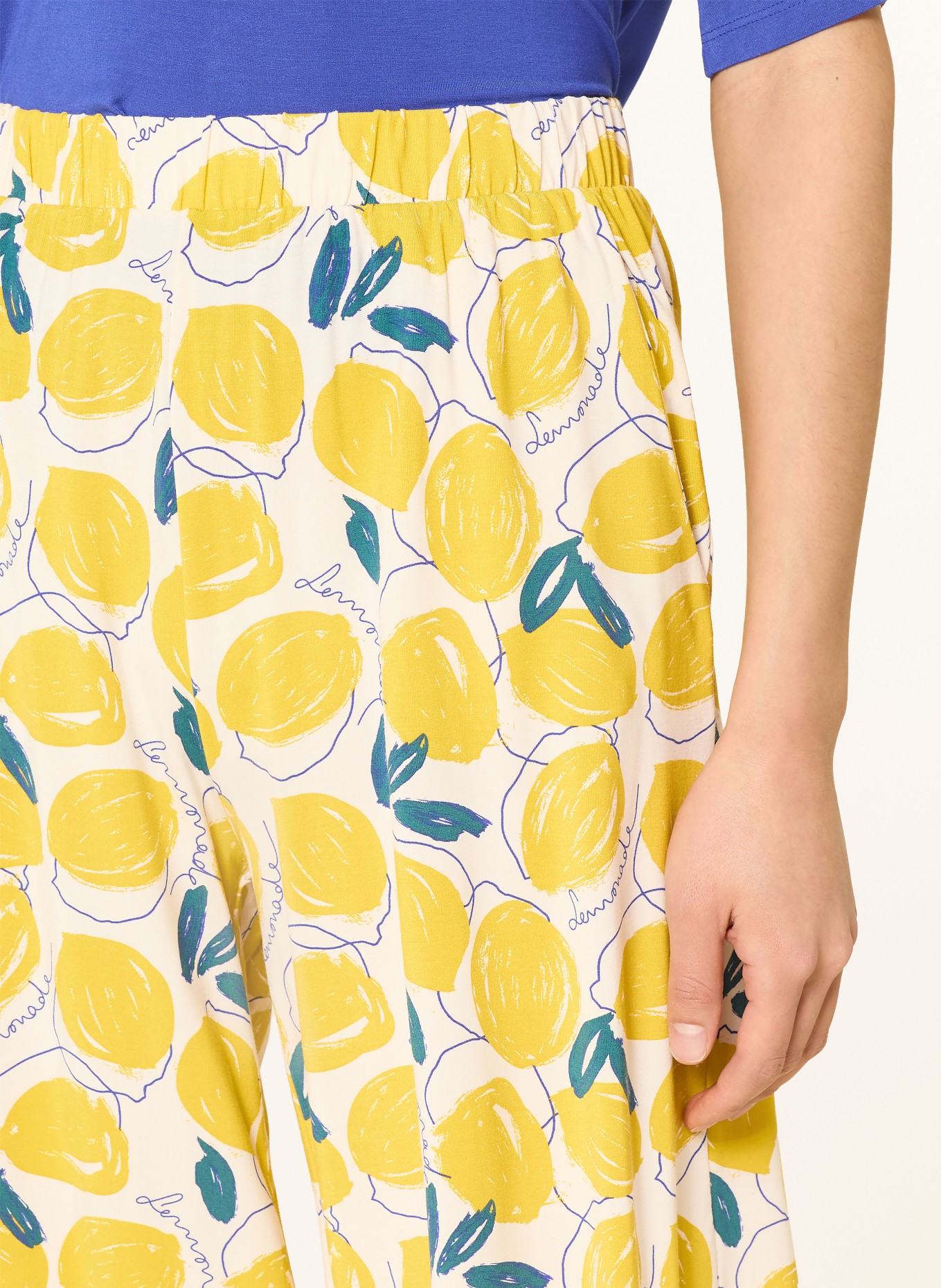 SCHIESSER 3/4-length pajamas CASUAL FASHION: DARK BLUE / DARK YELLOW