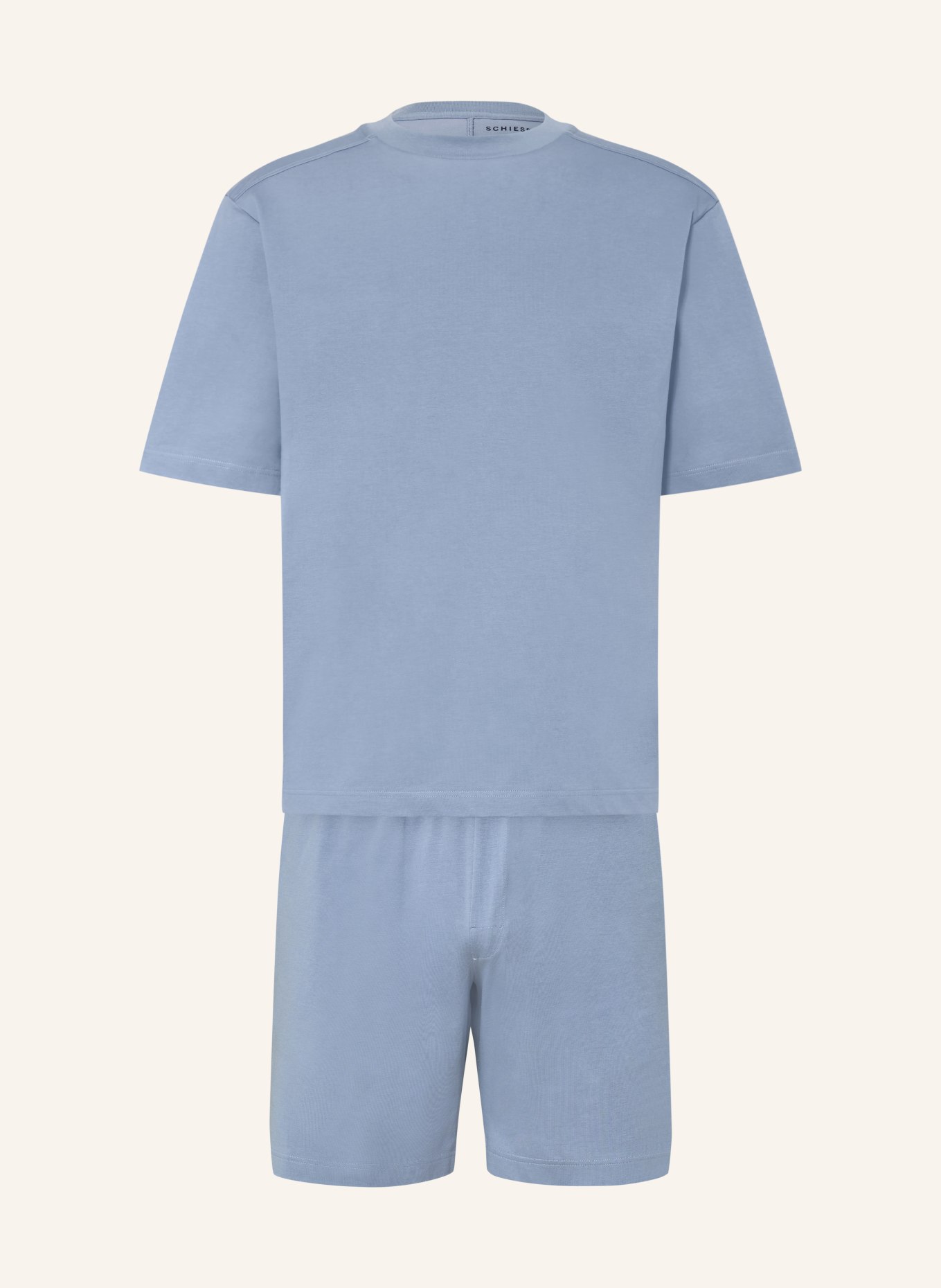 SCHIESSER Krótkie piżamy MODERN NIGHTWEAR: SZARONIEBIESKI