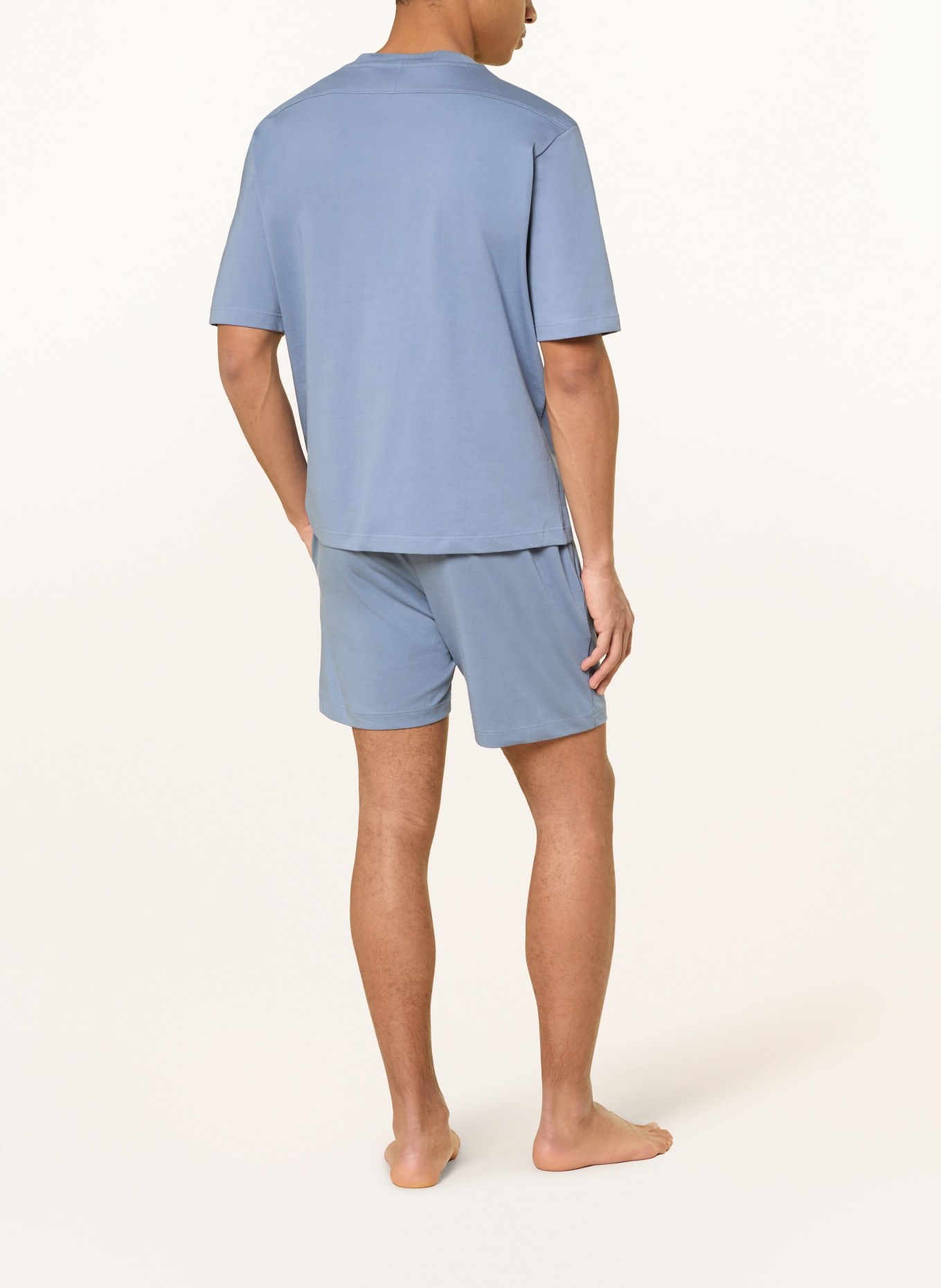 SCHIESSER Krótkie piżamy MODERN NIGHTWEAR: SZARONIEBIESKI