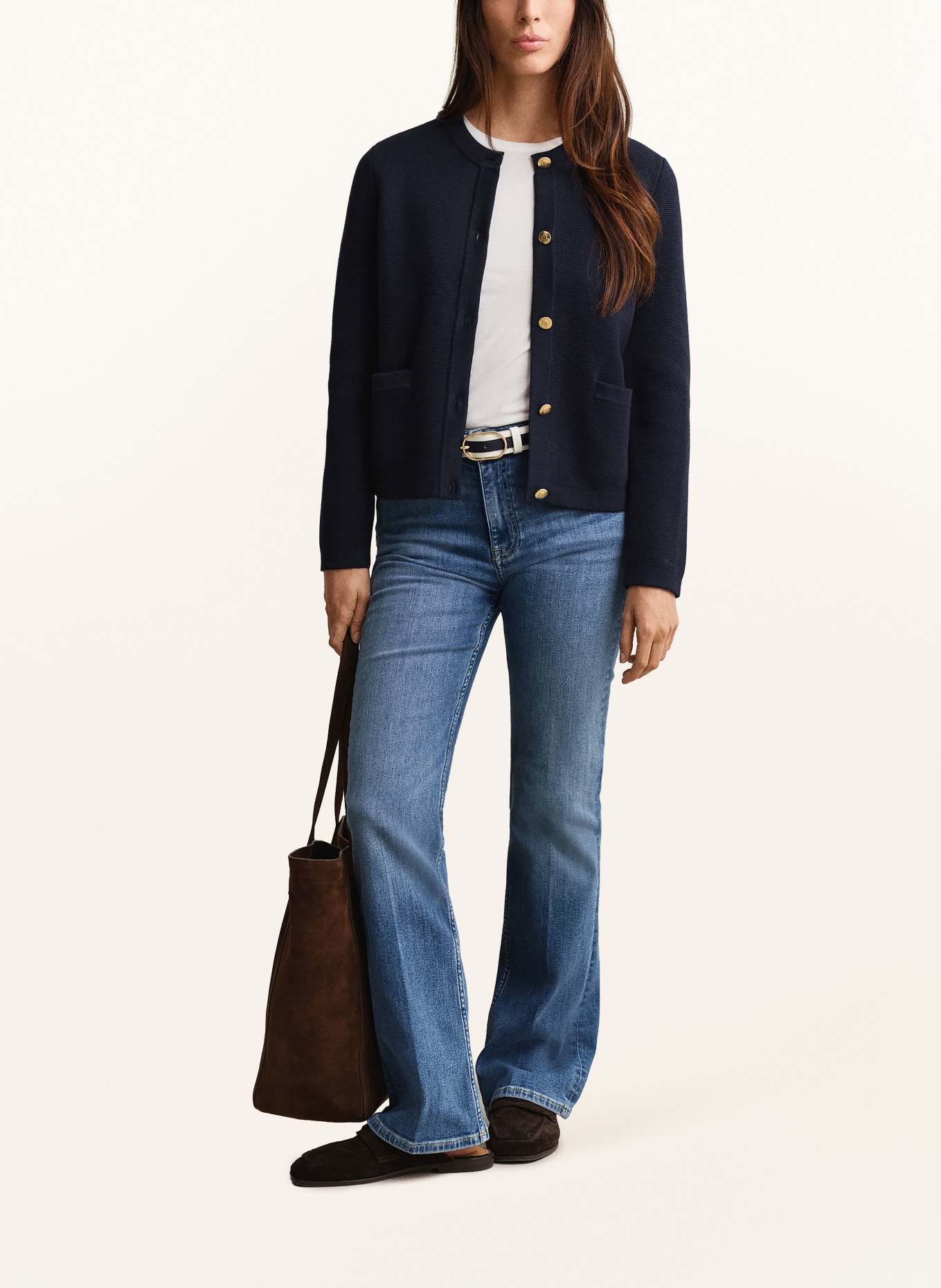 GANT Pletený kardigan: TMAVĚ MODRÁ