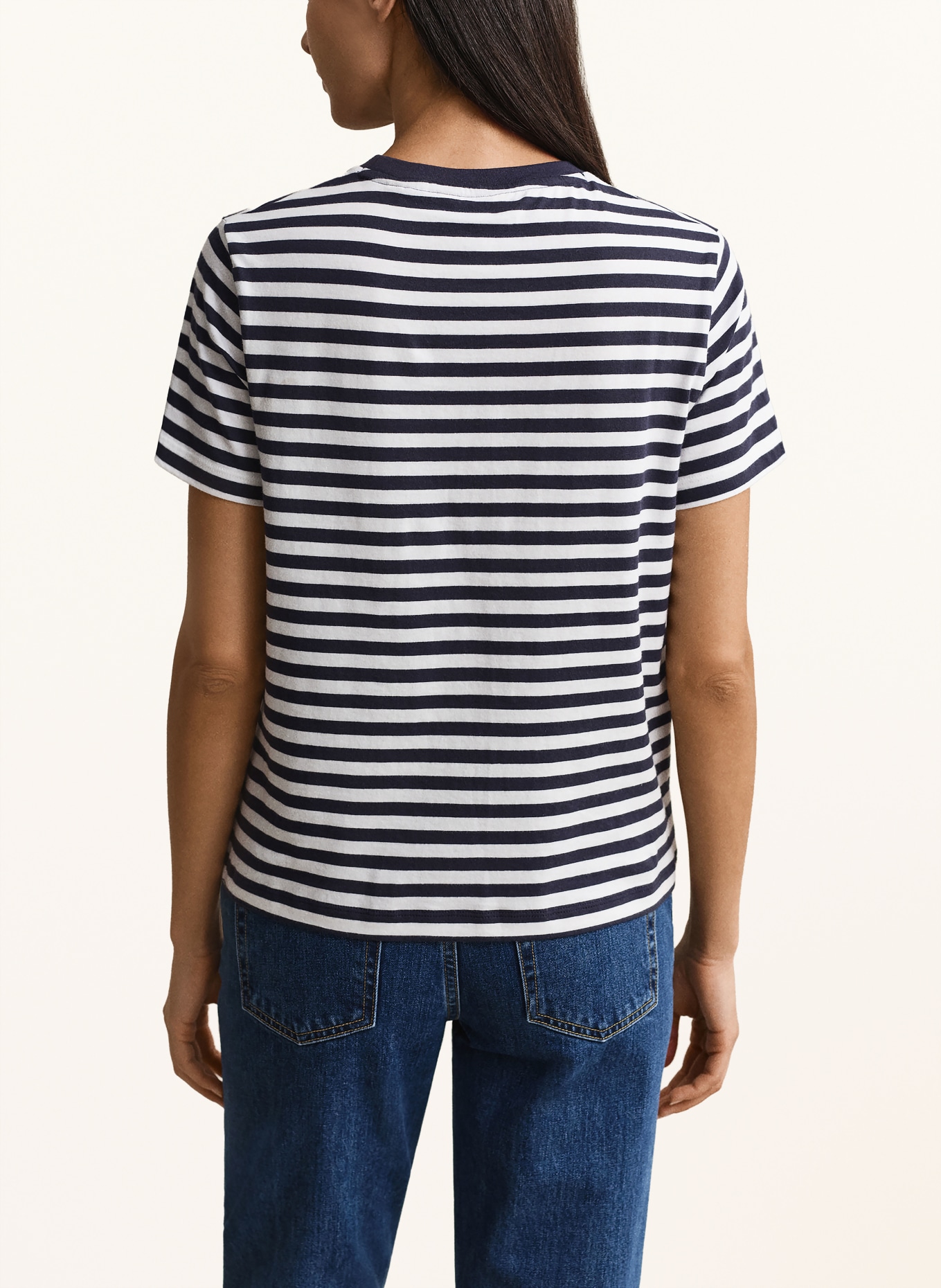 GANT Tričko: TMAVĚ MODRÁ / BÍLÁ