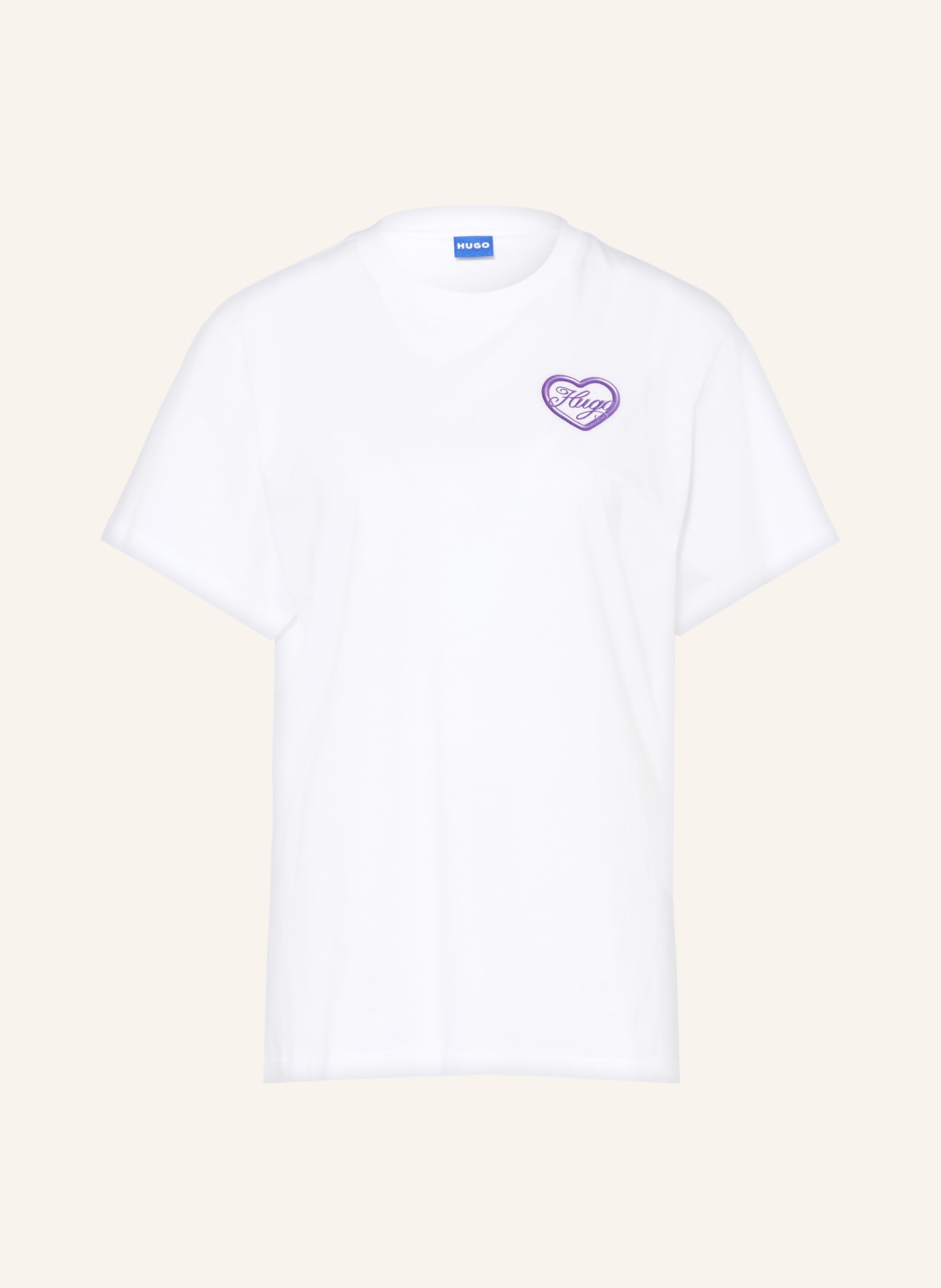 HUGO T-Shirt: WEISS / LILA