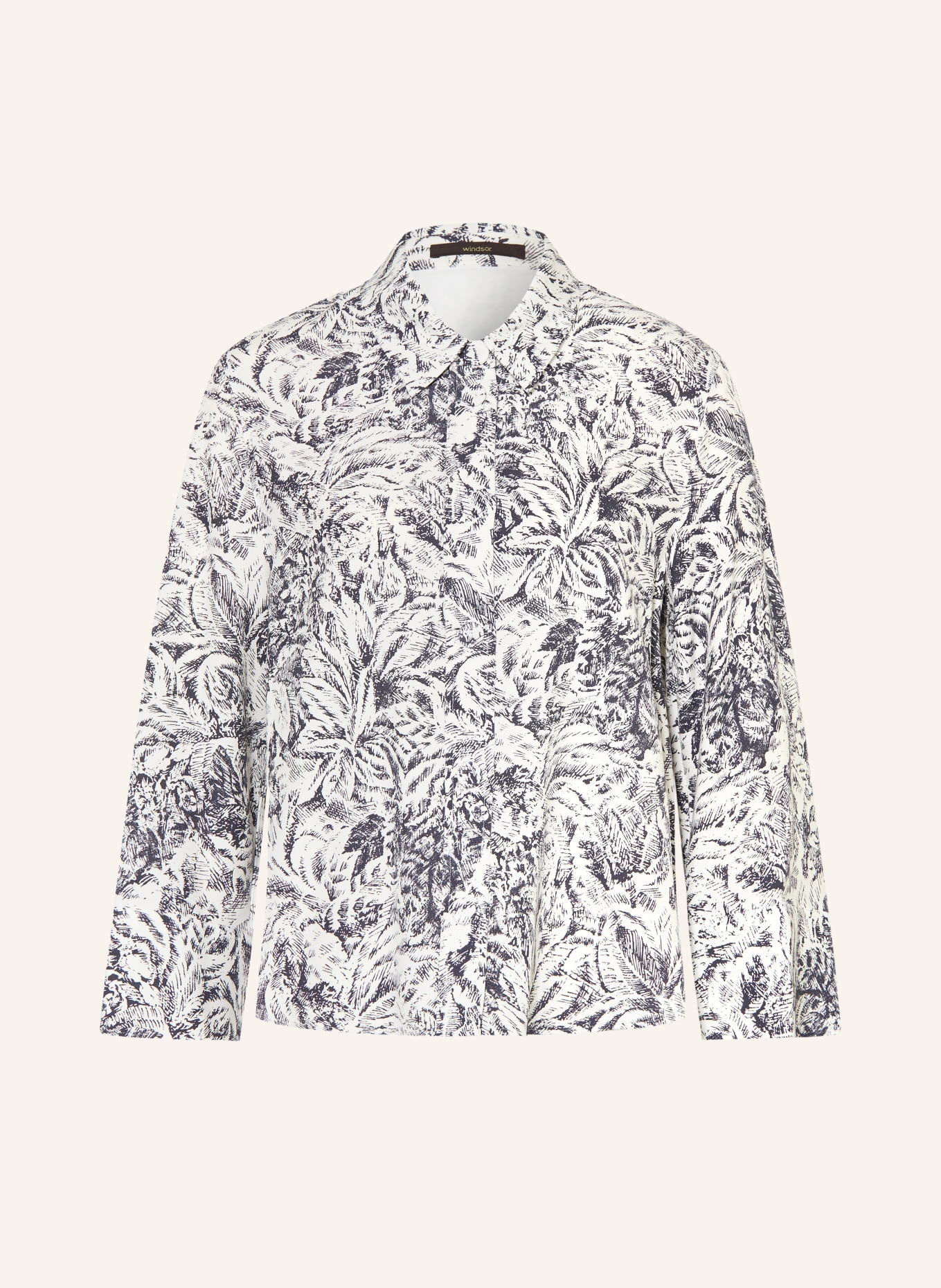 windsor. overhemdblouse: WIT / DONKERBLAUW