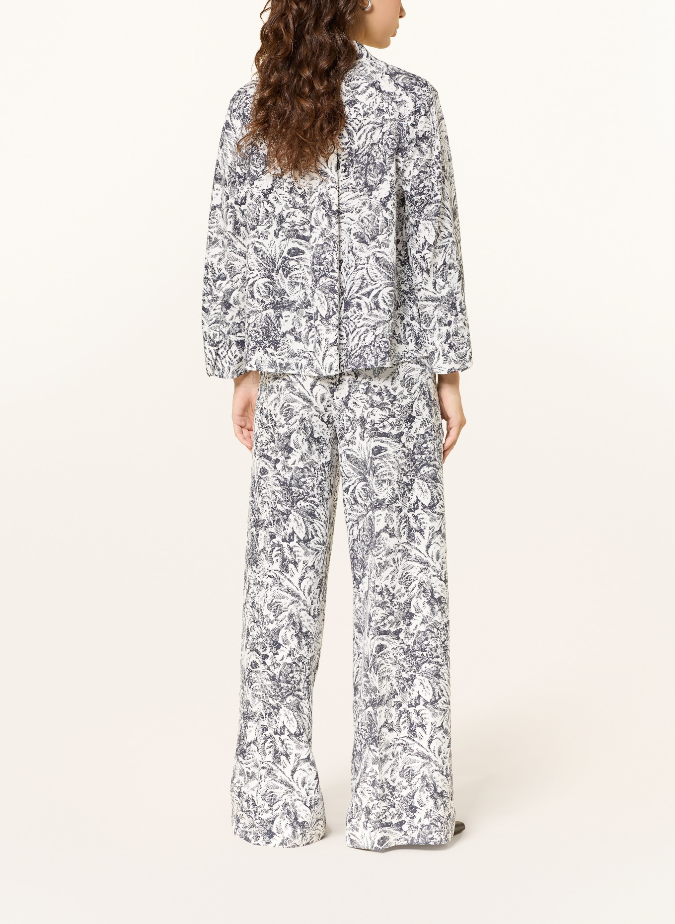 windsor. overhemdblouse: WIT / DONKERBLAUW