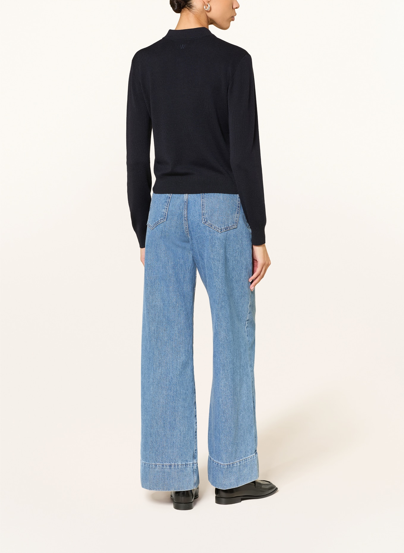 windsor. Pletené polo tričko: TMAVĚ MODRÁ