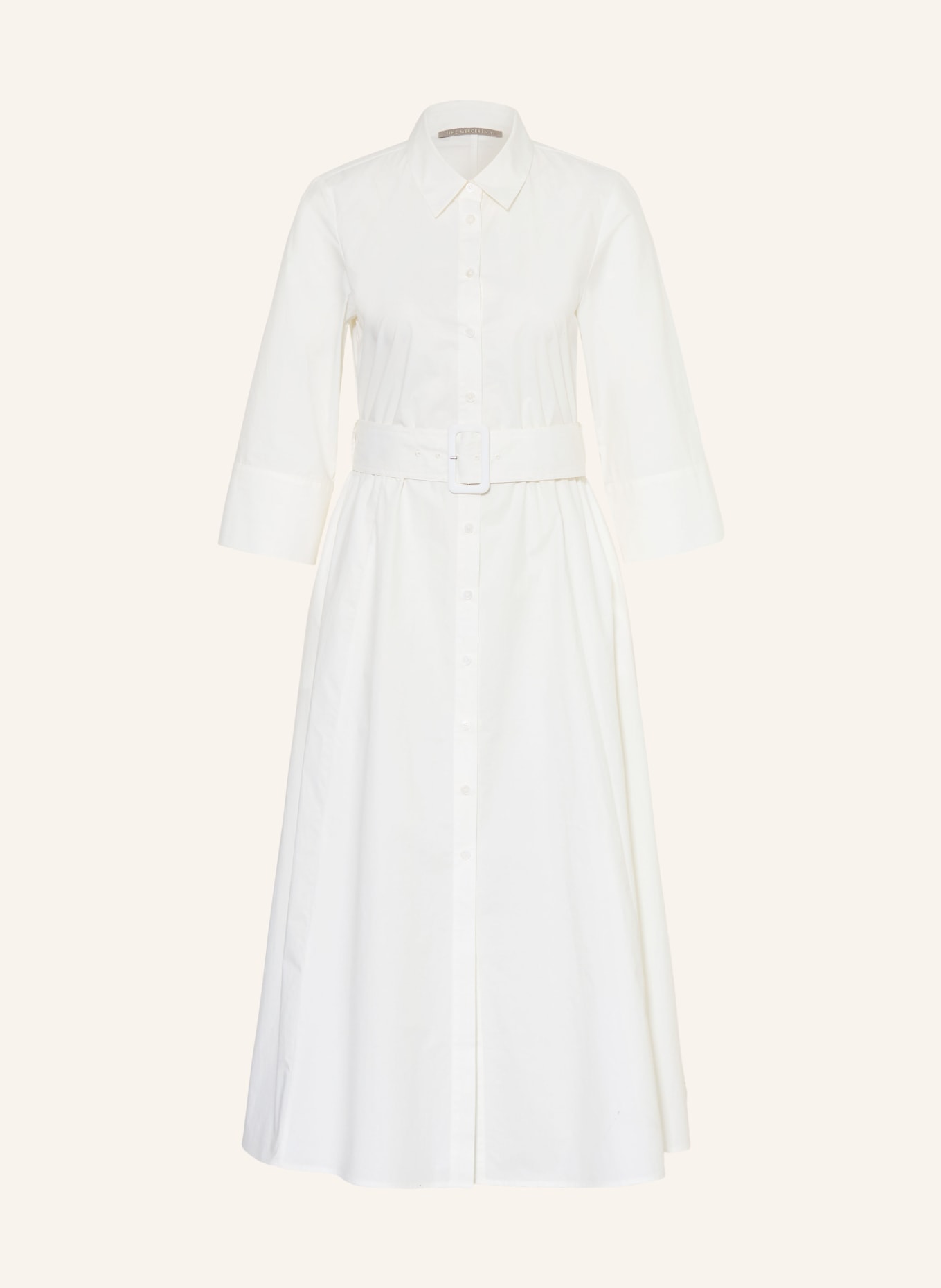 (THE MERCER) N.Y. Shirt dress with 3/4 sleeves: ECRU