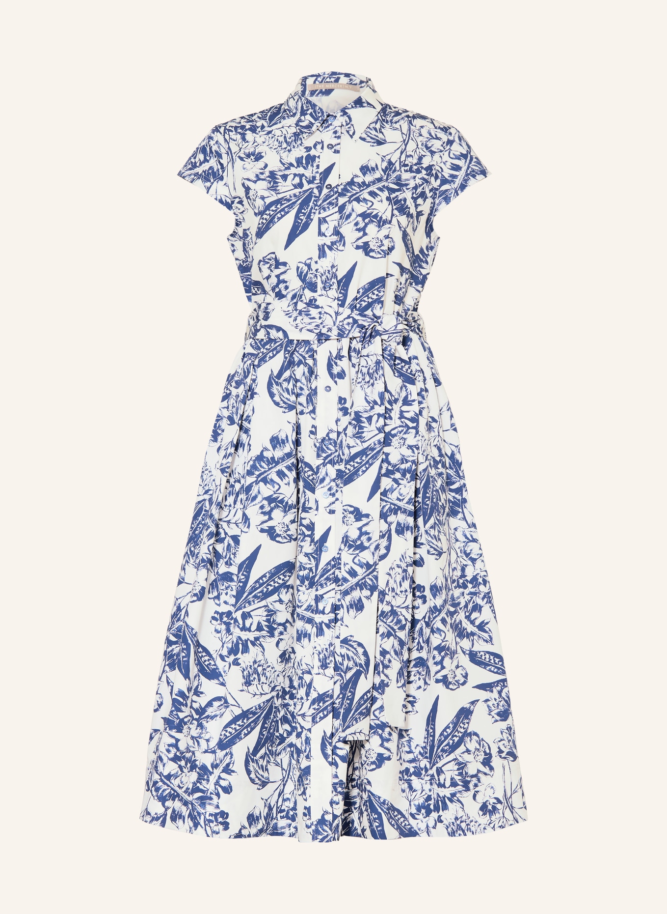 (THE MERCER) N.Y. Košilové šaty: BÍLÁ / MODRÁ