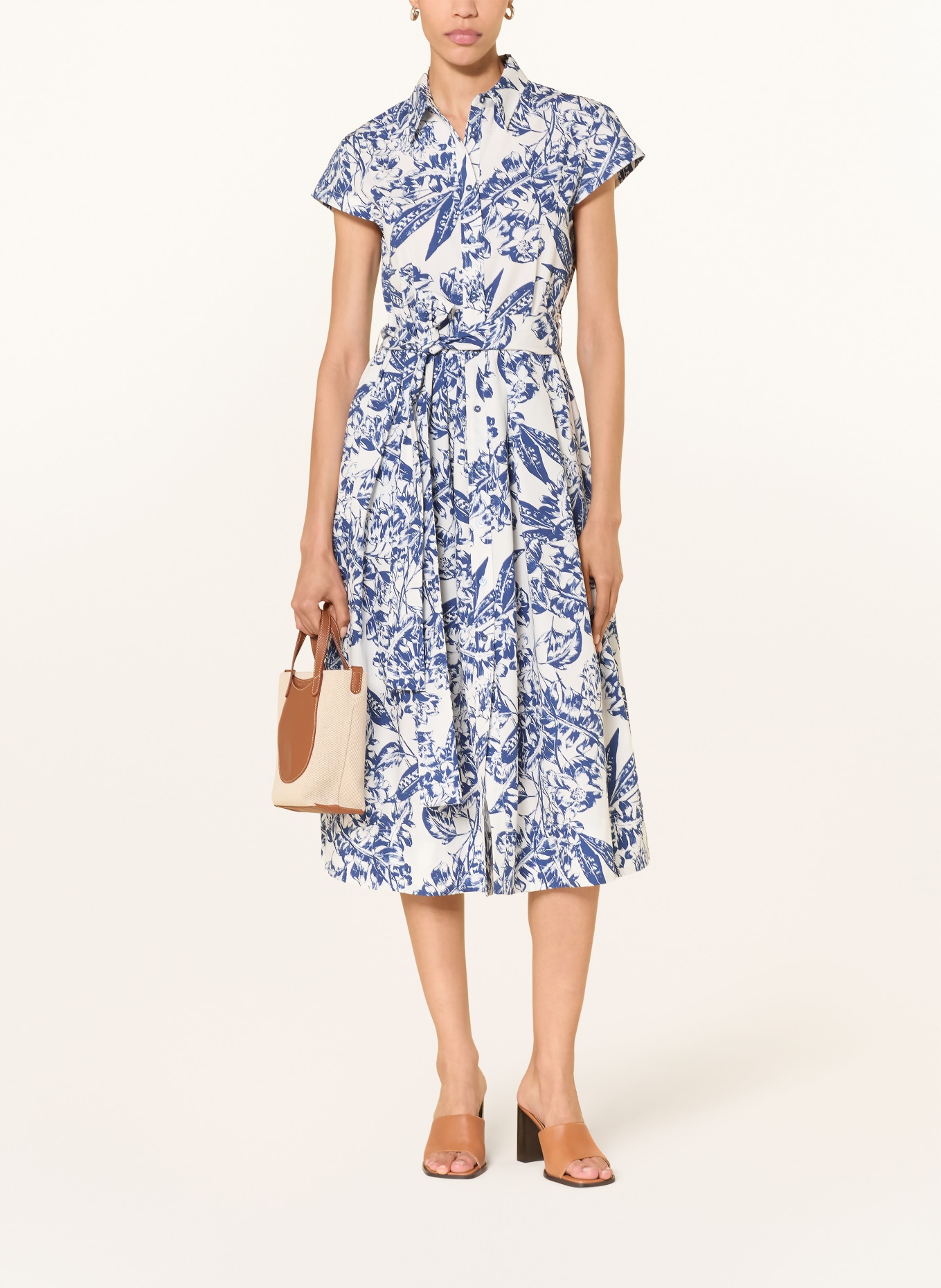 (THE MERCER) N.Y. Košilové šaty: BÍLÁ / MODRÁ