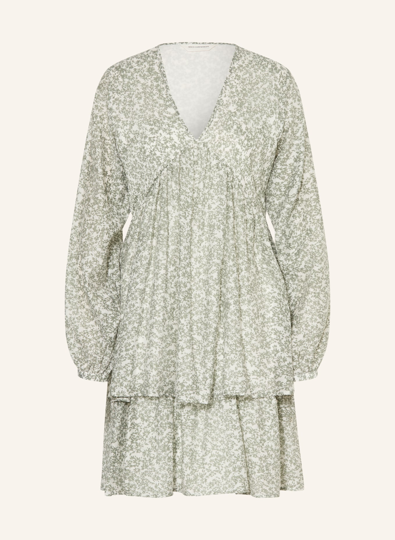 MSCH COPENHAGEN Musselinkleid MSCHSERAPHINA mit Rüschen: OLIV / WEISS