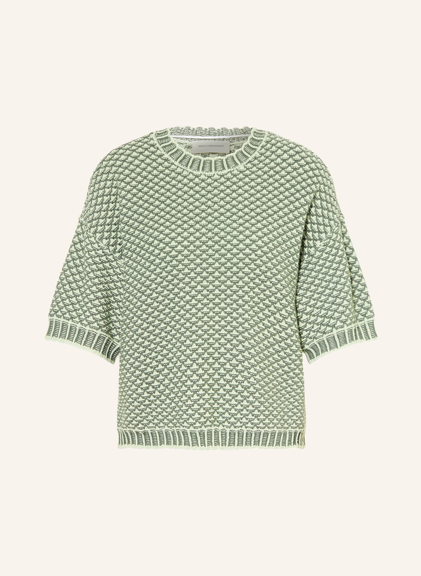 MSCH COPENHAGEN Knitted shirt MSCHCATINA PILLA: DARK GREEN / LIGHT GREEN
