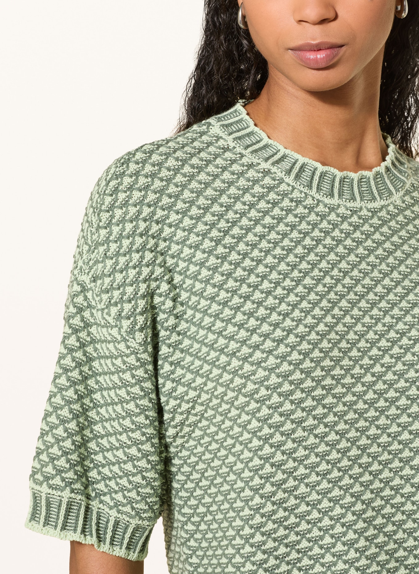 MSCH COPENHAGEN Knitted shirt MSCHCATINA PILLA: DARK GREEN / LIGHT GREEN