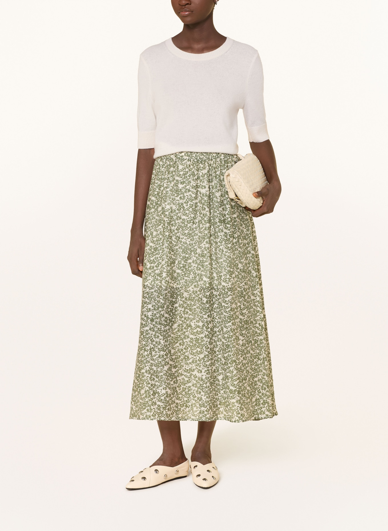MSCH COPENHAGEN Skirt MSCHSERAPHINA: CREAM / GREEN
