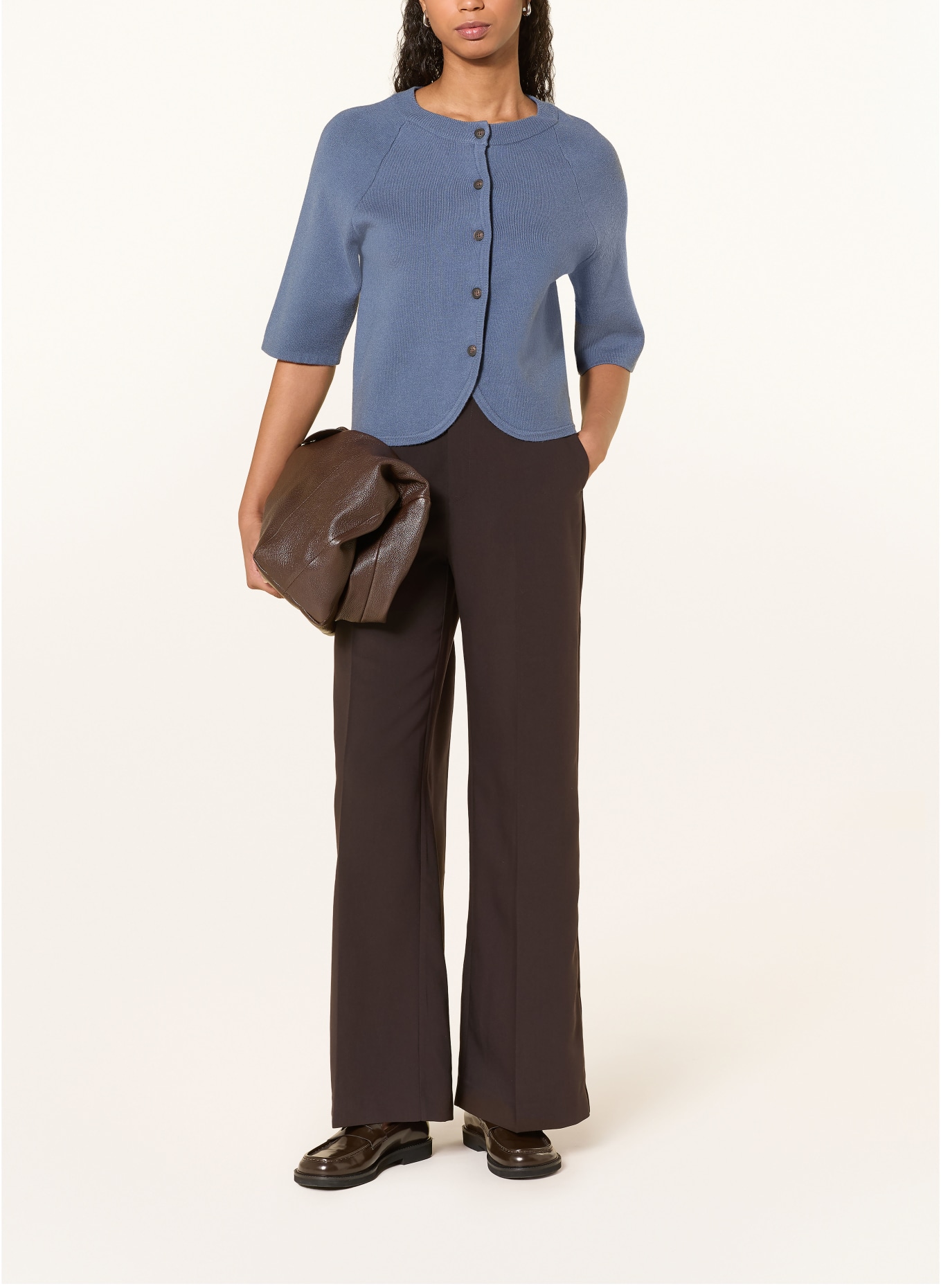 MSCH COPENHAGEN Strickjacke MSCHAUBREE EAST mit 3/4-Arm: BLAU