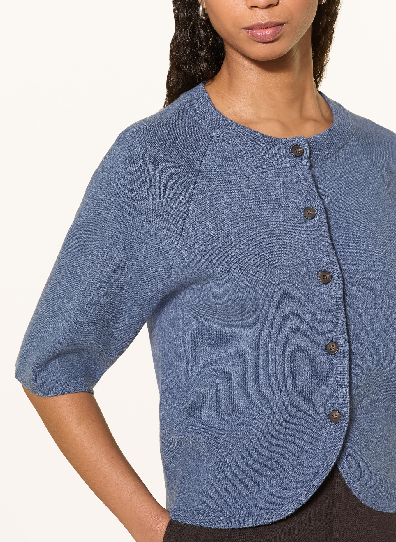 MSCH COPENHAGEN Strickjacke MSCHAUBREE EAST mit 3/4-Arm: BLAU