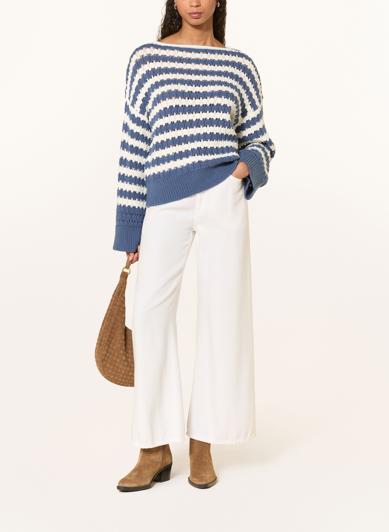 MSCH COPENHAGEN Pullover MSCHCESTINE JILLENA: BLAU / WEISS