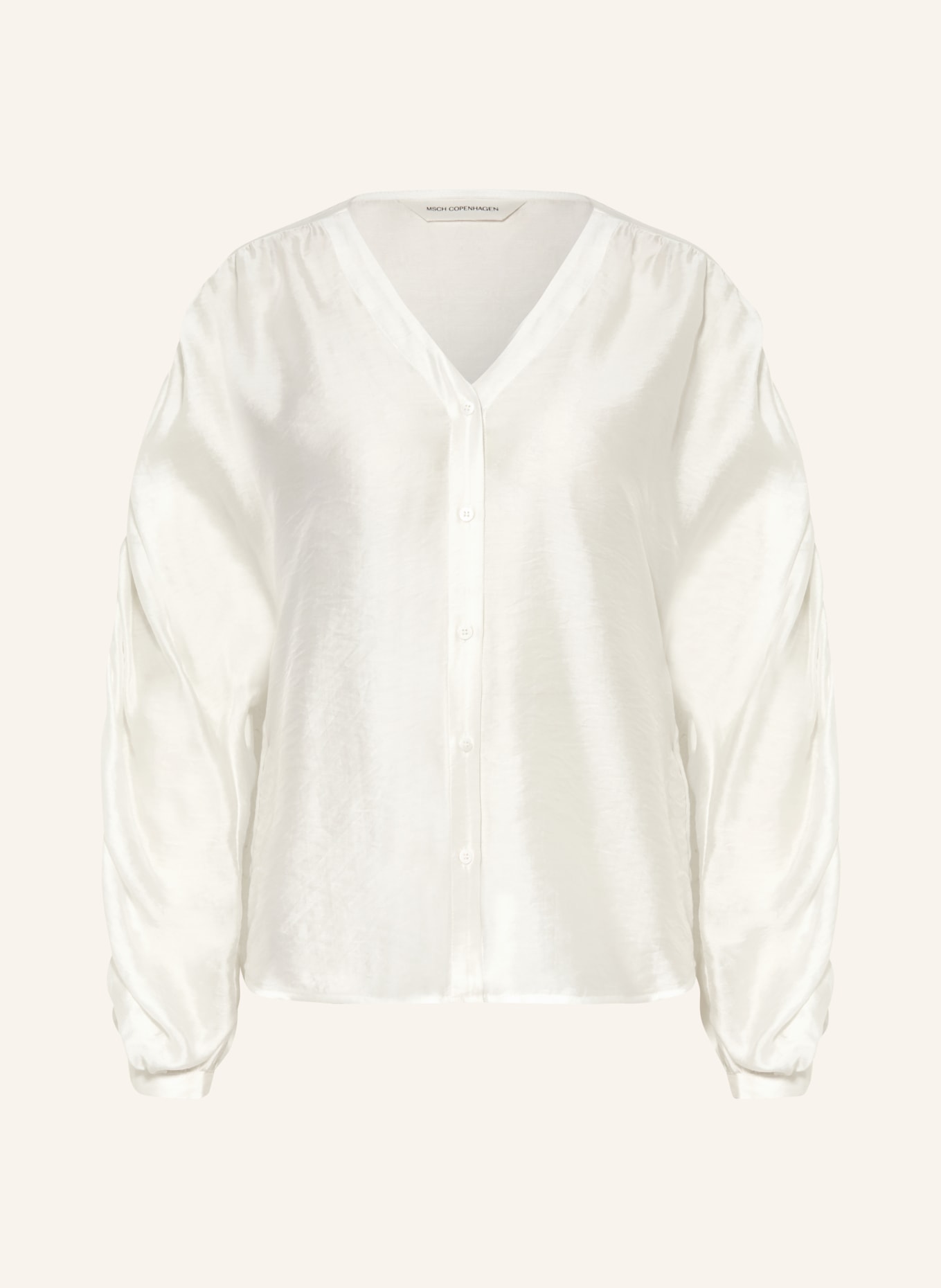 MSCH COPENHAGEN Satin blouse MASCHRAMONA RIKKELIA: ECRU