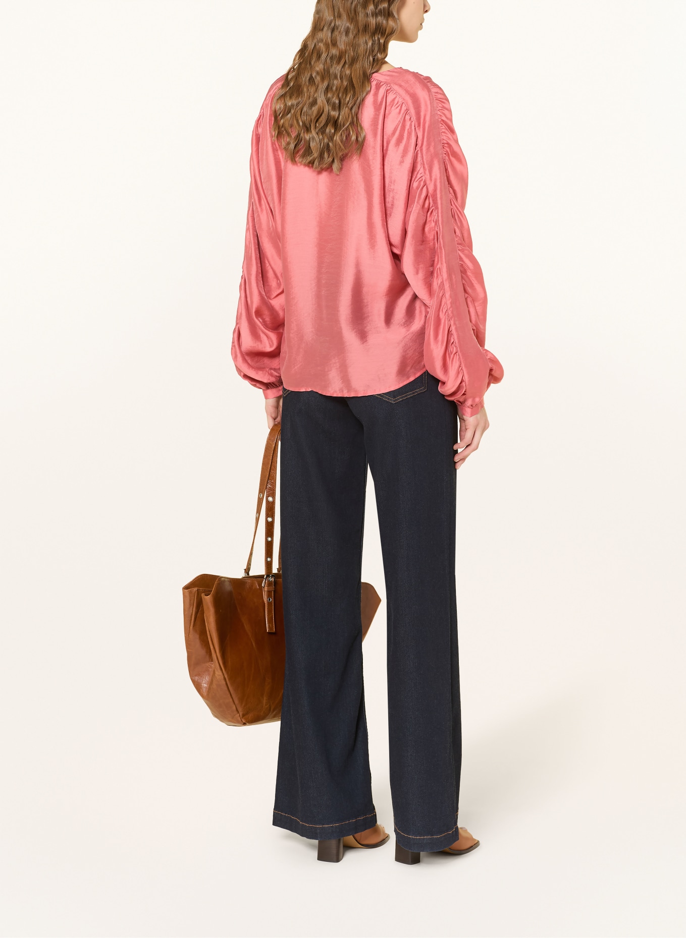 MSCH COPENHAGEN Satin blouse MASCHRAMONA RIKKELIA: LIGHT RED