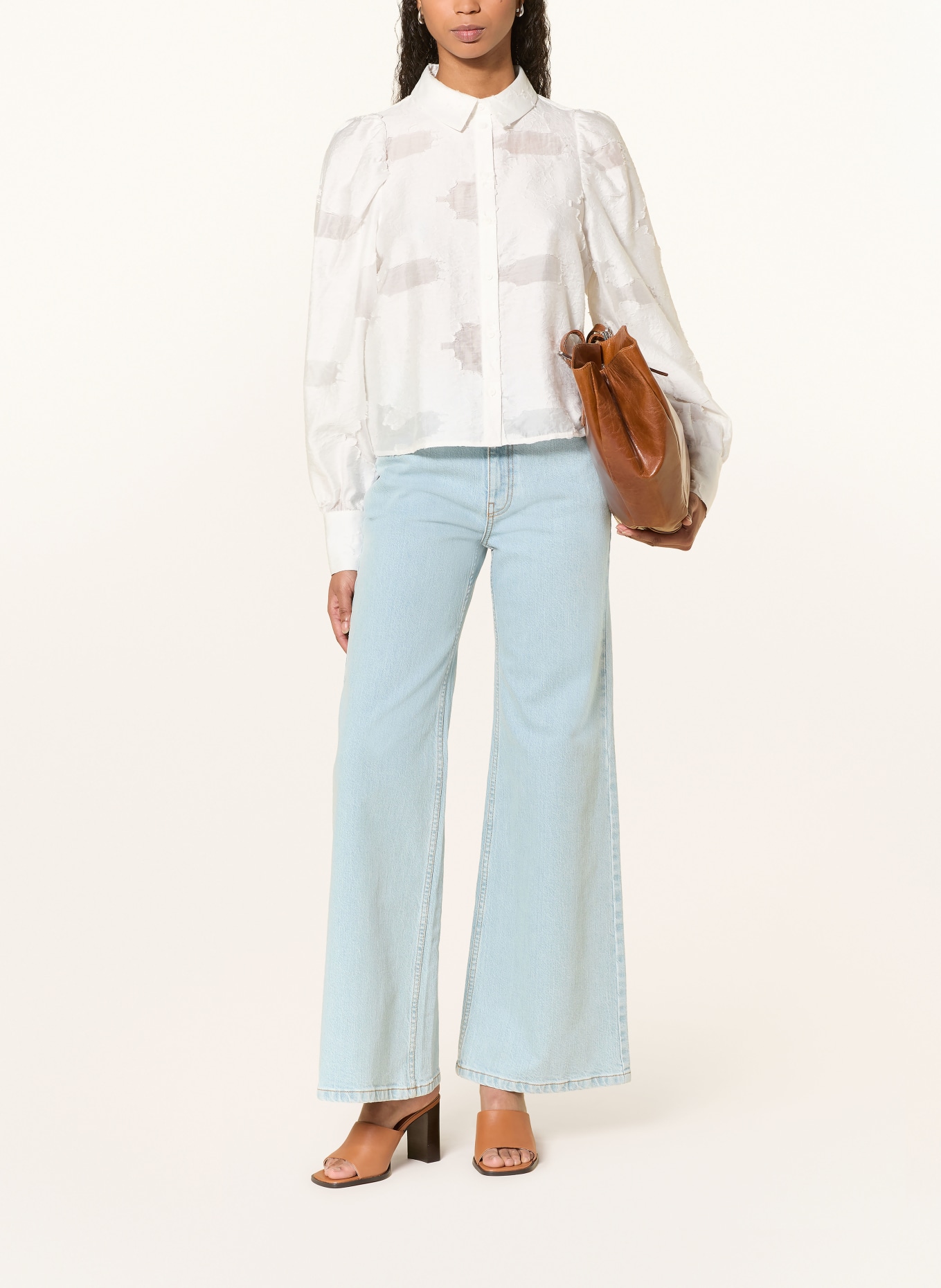 MSCH COPENHAGEN Wide Leg Jeans MSCHSOLIA ADA: Light Blue Wash
