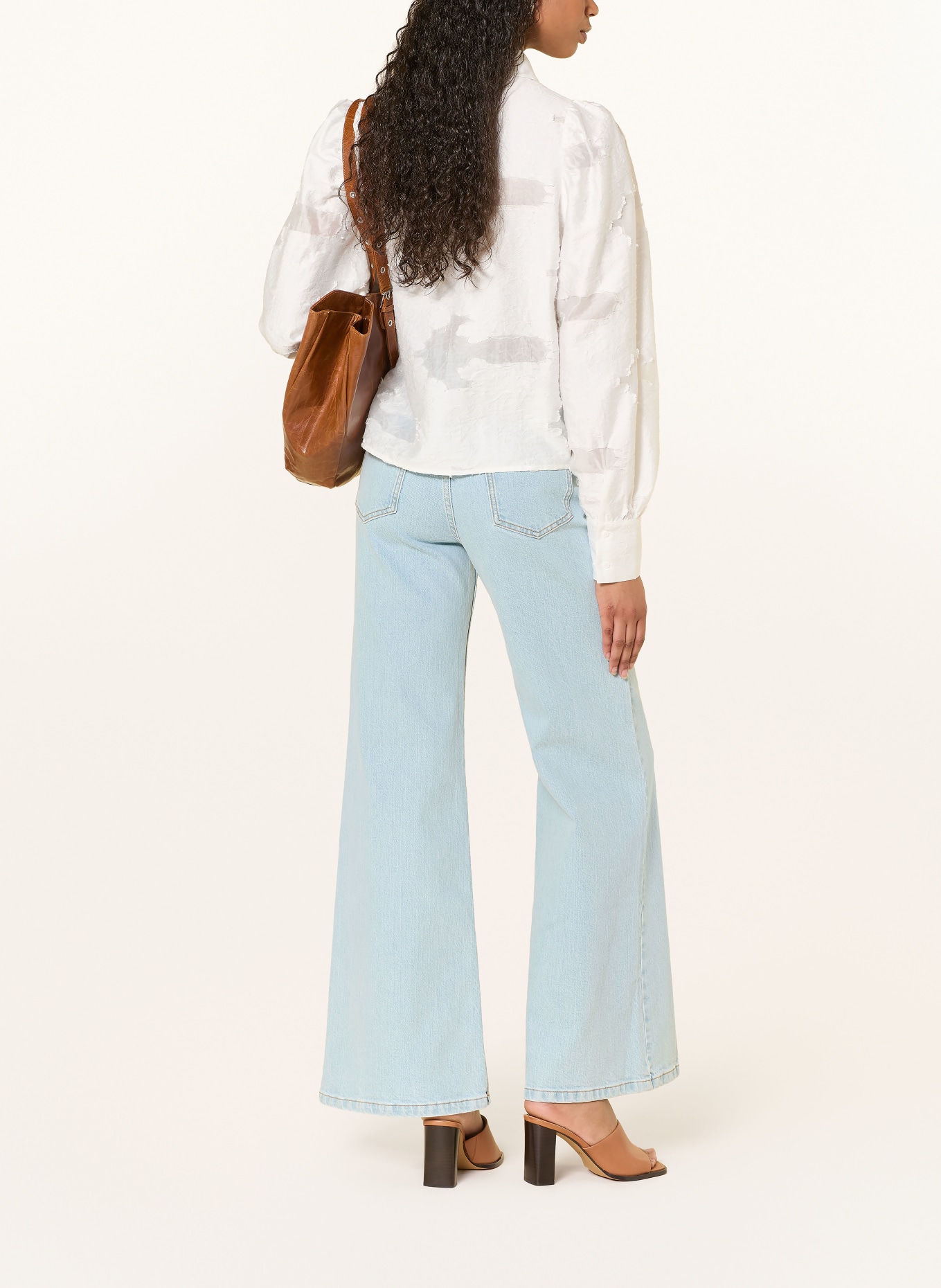 MSCH COPENHAGEN Wide Leg Jeans MSCHSOLIA ADA: Light Blue Wash