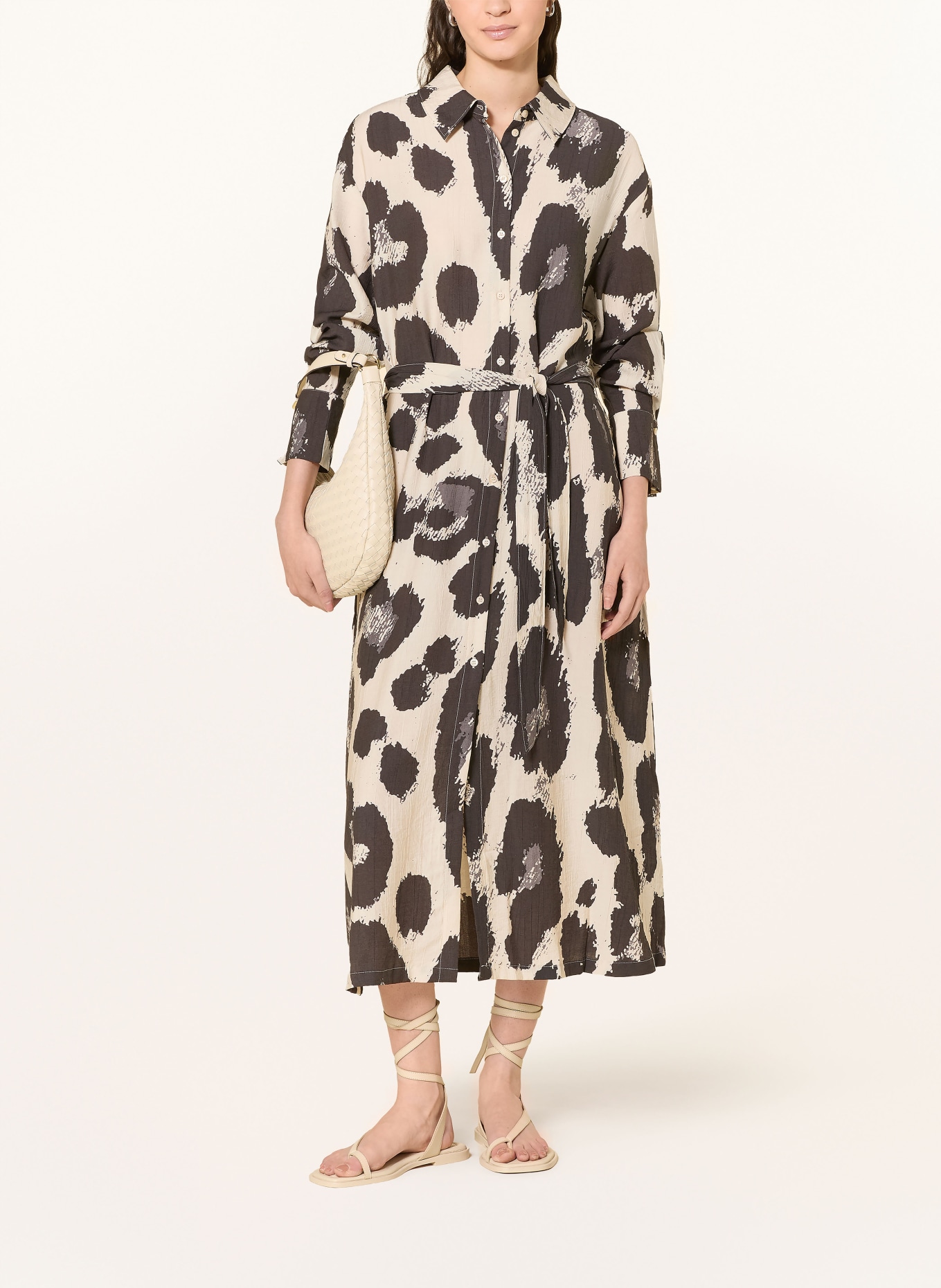 MSCH COPENHAGEN Shirt dress MSCHKARALIE JUSIA: CREAM / DARK GRAY / BLACK