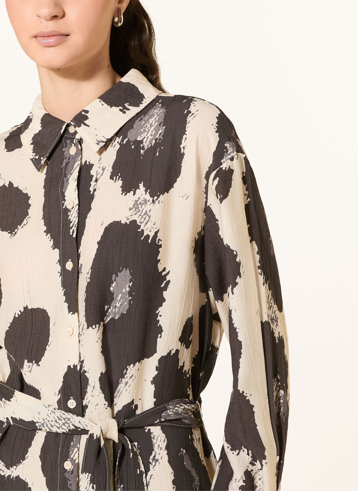 MSCH COPENHAGEN Shirt dress MSCHKARALIE JUSIA: CREAM / DARK GRAY / BLACK