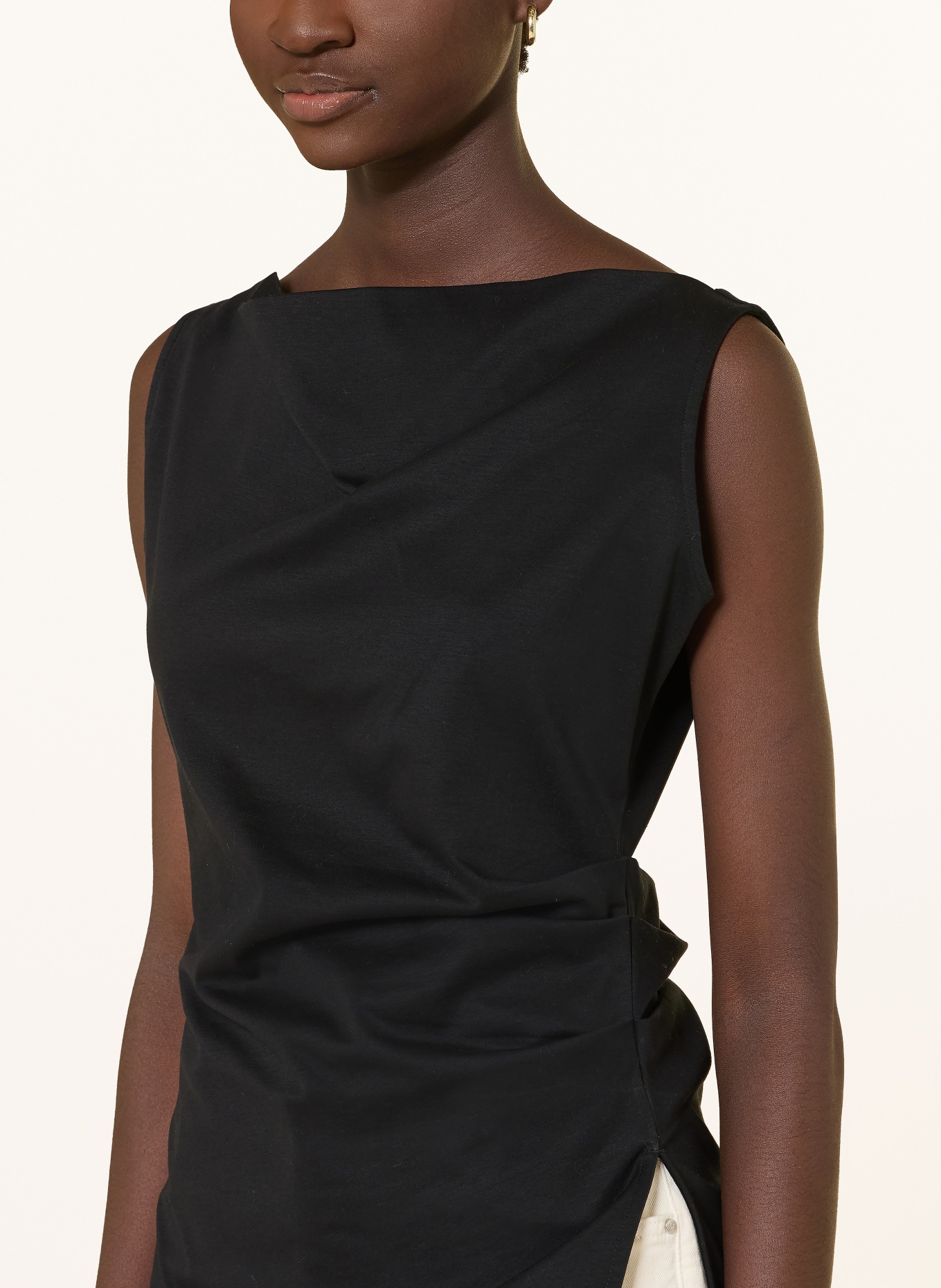 BOSS Jerseytop EMIAKA: SCHWARZ