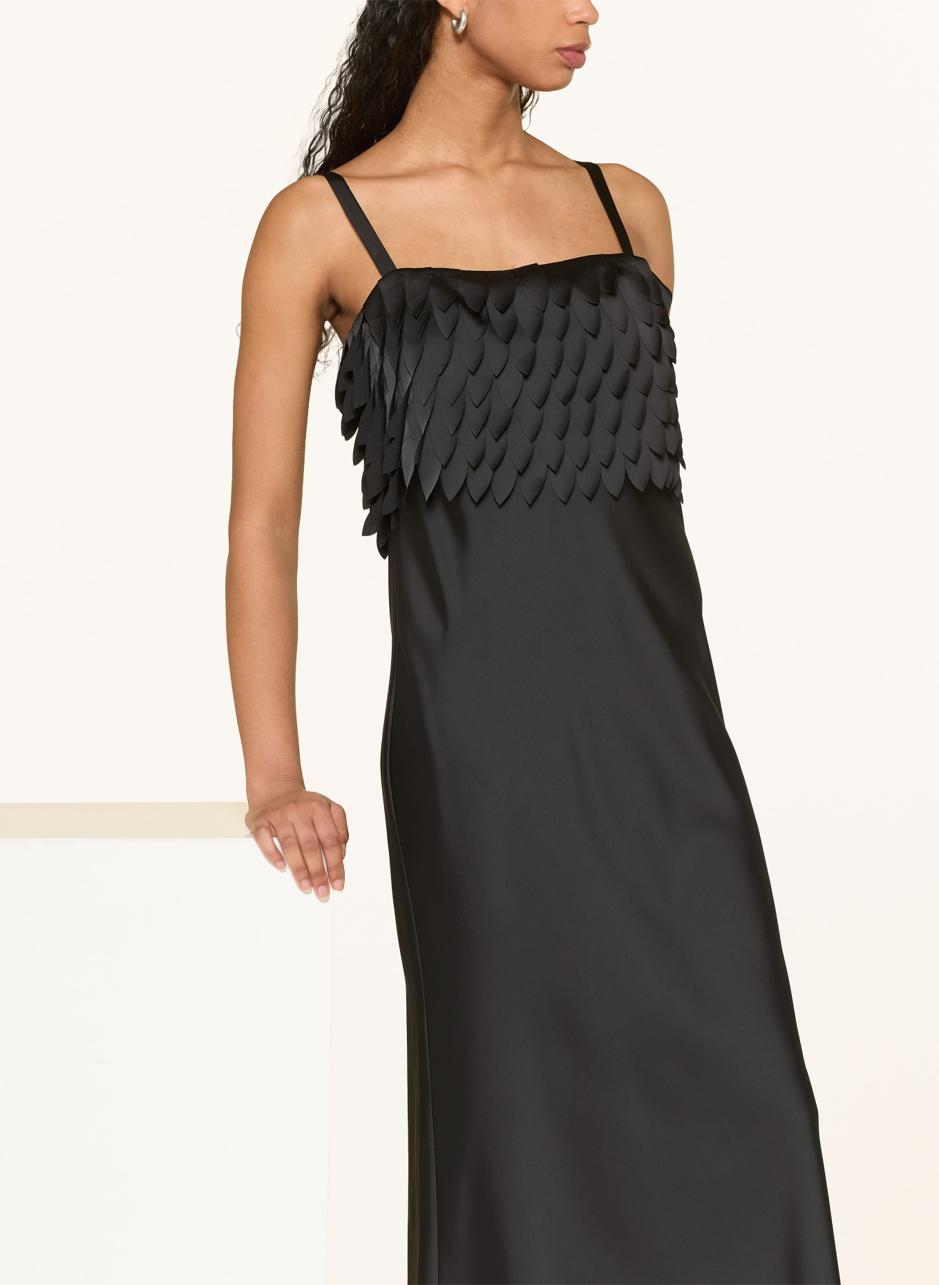 BOSS Satin dress DALASER: BLACK