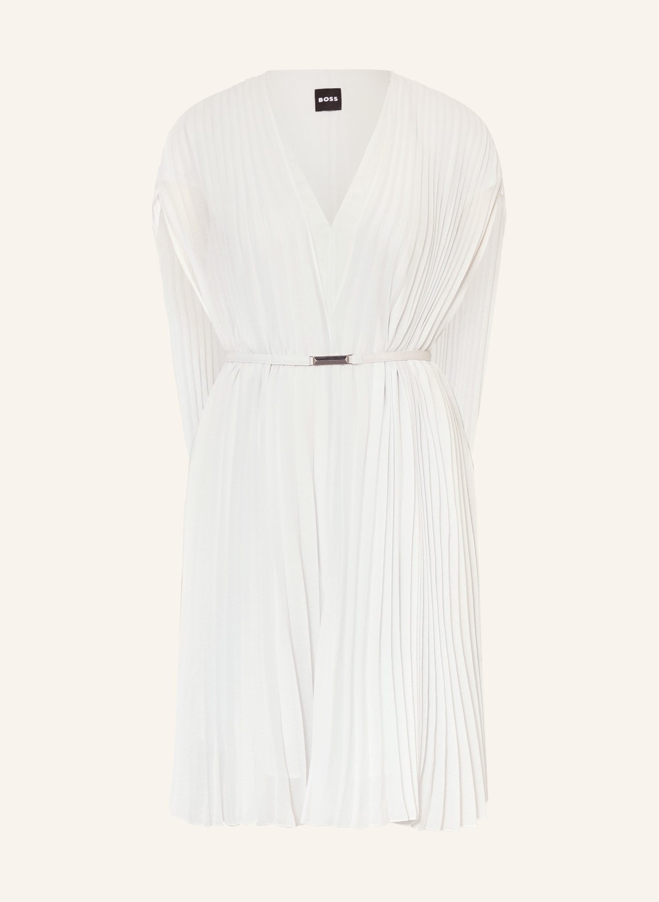 BOSS Koktejlové šaty s plisováním: TMAVĚ MODRÁ