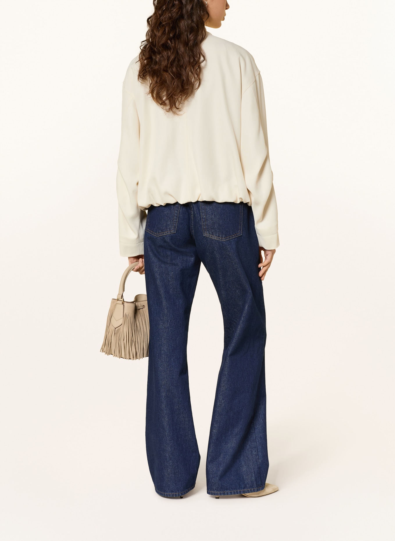 BOSS JAJILA satin blouson: ECRU