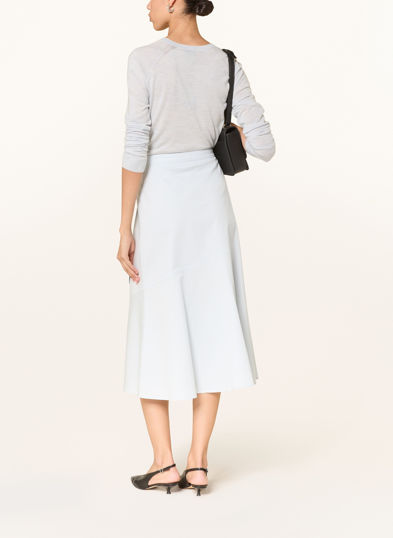 BOSS Sukně VULERAN s překříženým střihem: TMAVĚ MODRÁ