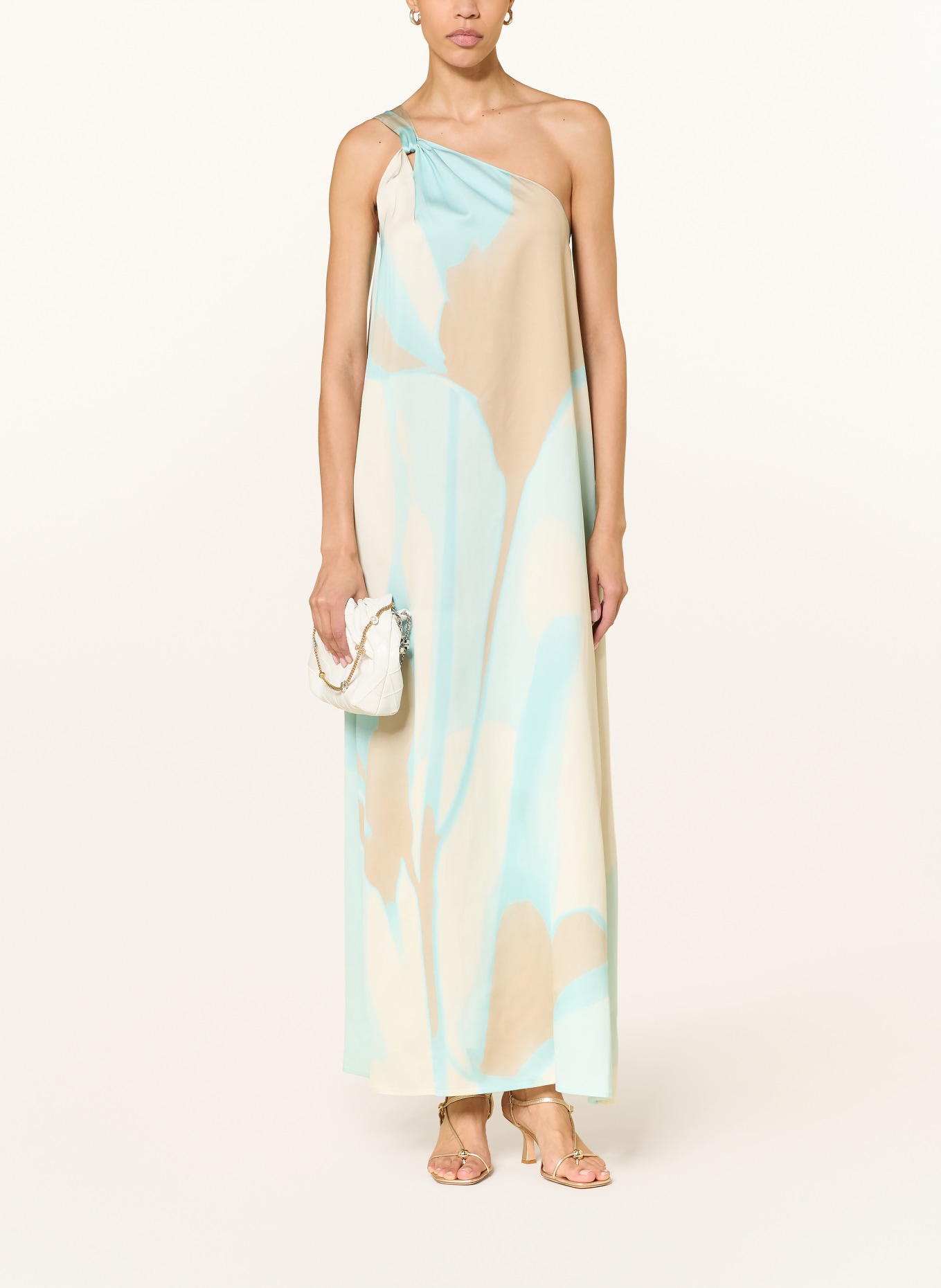 BOSS One-Shoulder-Kleid DANTEA: CREME / BEIGE / TÜRKIS