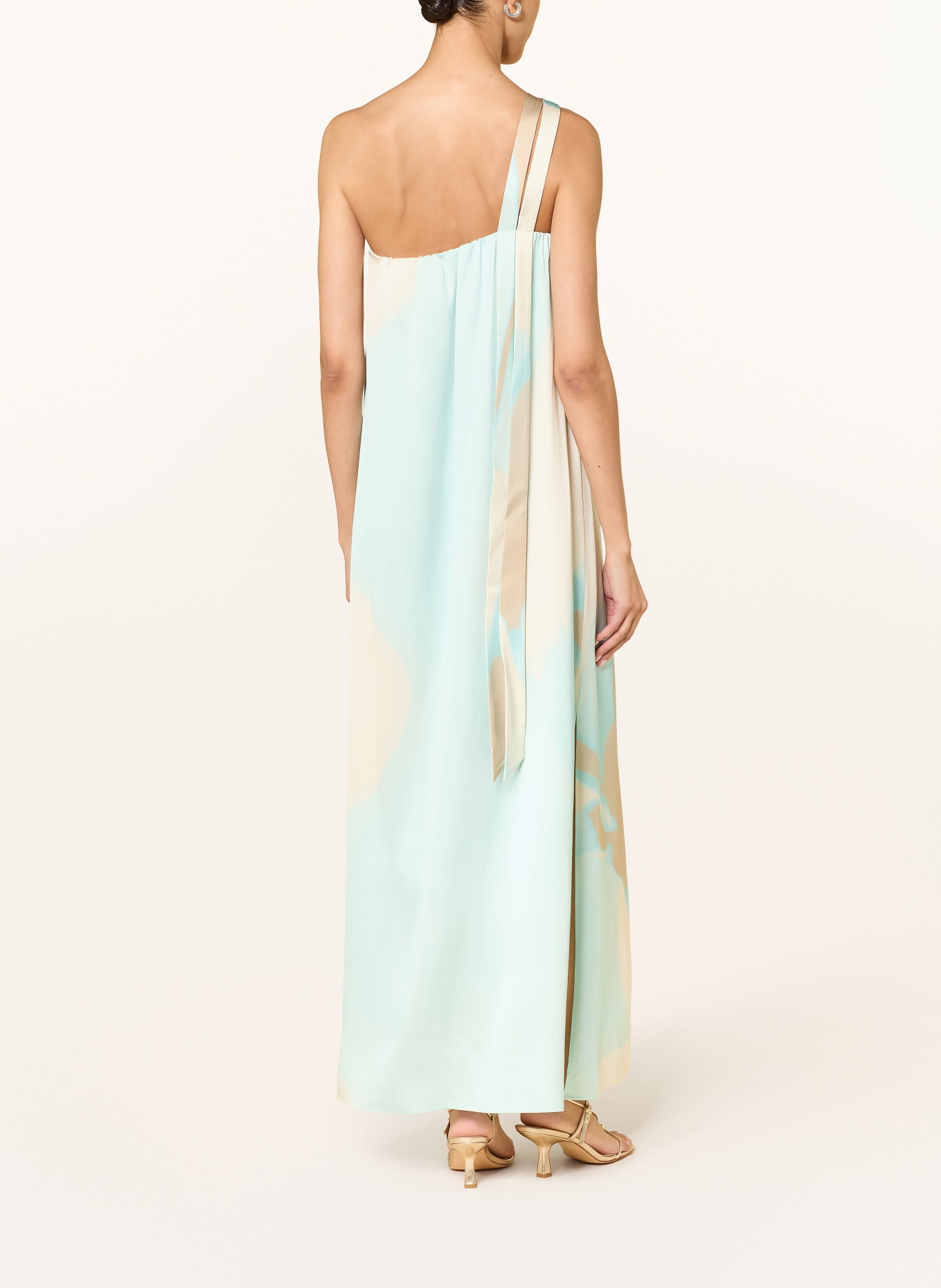 BOSS One-Shoulder-Kleid DANTEA: CREME / BEIGE / TÜRKIS