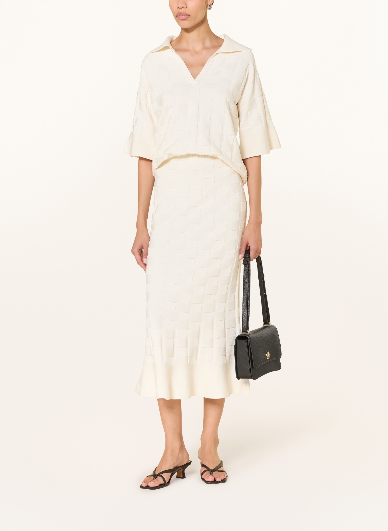 BOSS Pletená sukně FOPPY: KRÉMOVÁ