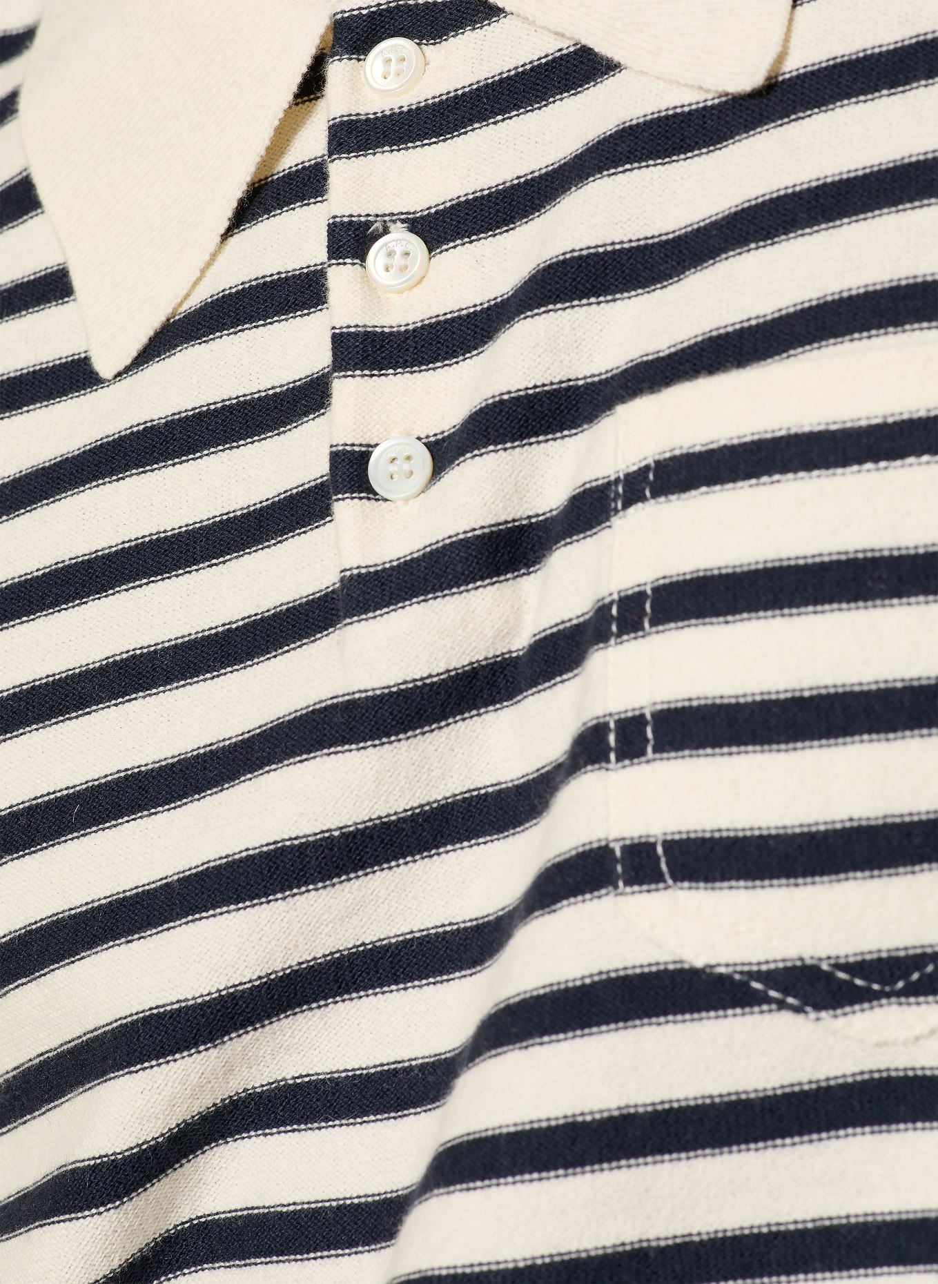 A.P.C. ELIOT knitted polo shirt: ECRU / DARK BLUE