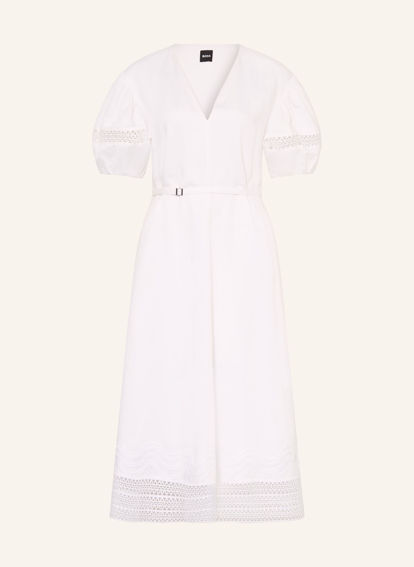 BOSS Robe DORALIA avec dentelle: BLANC