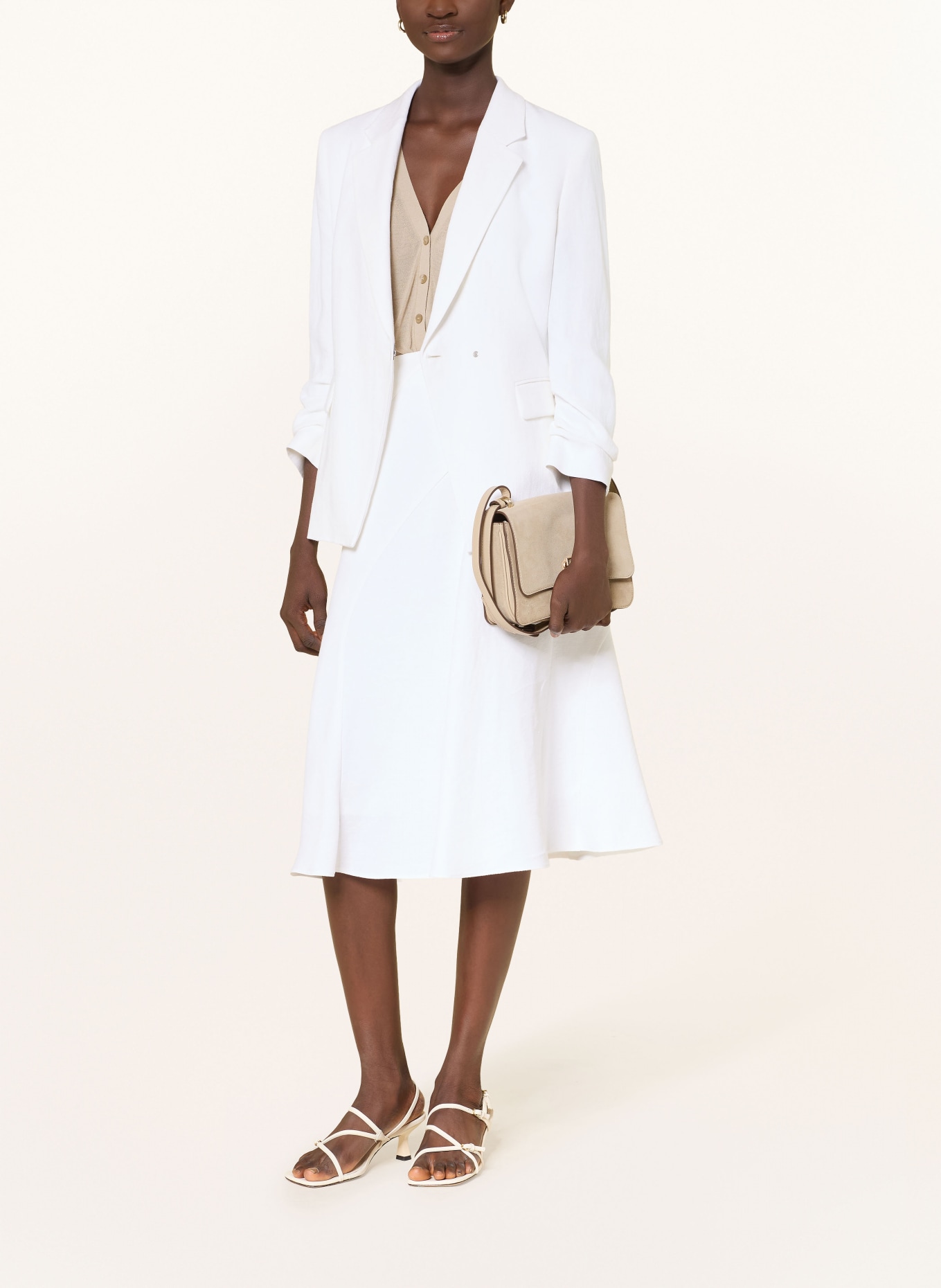 BOSS Jupe VICENA avec lin: BLANC