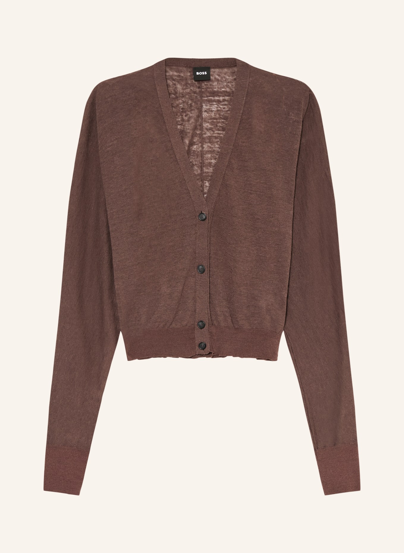 BOSS FARCISOX linen cardigan: DARK BROWN