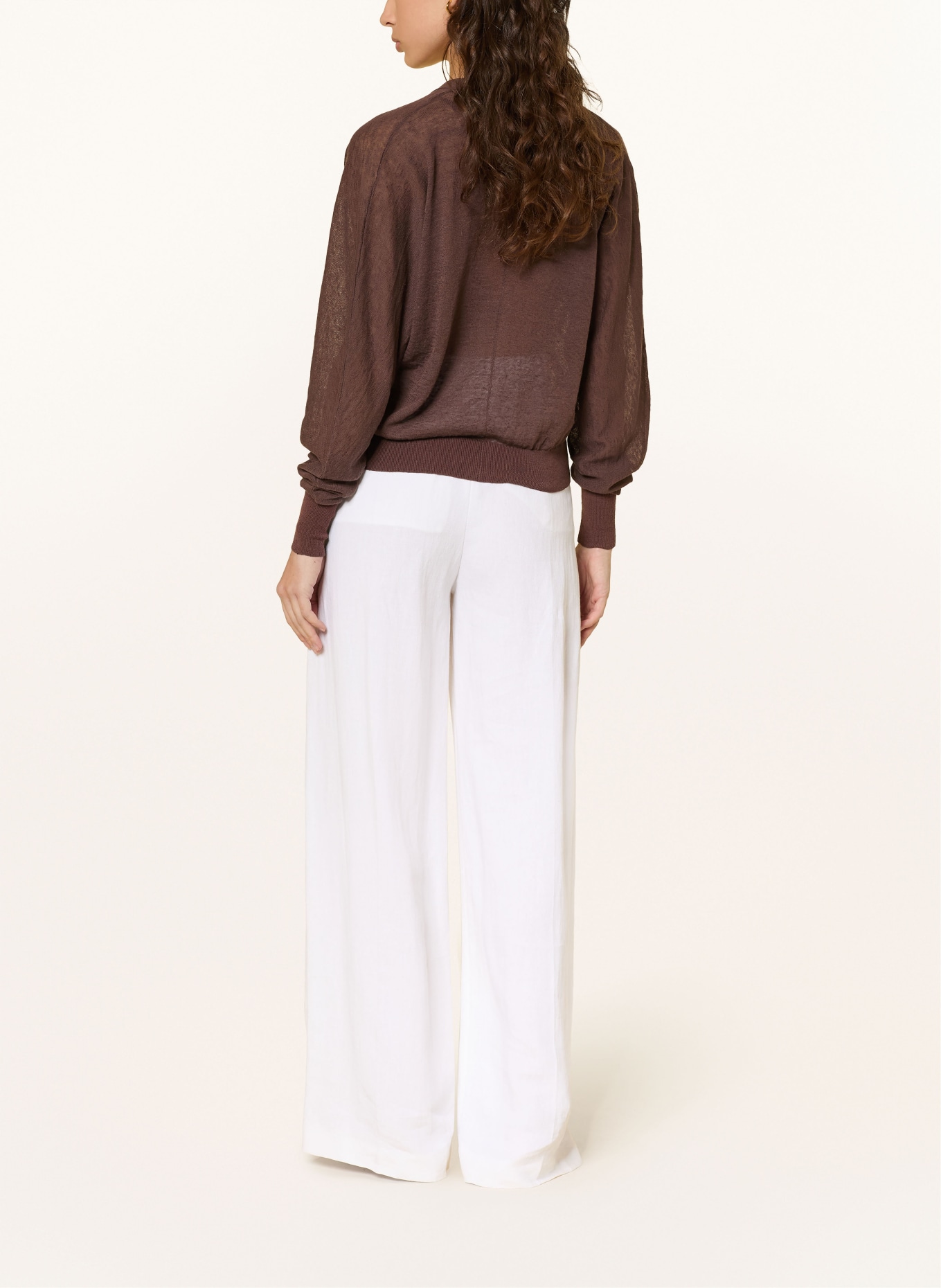 BOSS FARCISOX linen cardigan: DARK BROWN