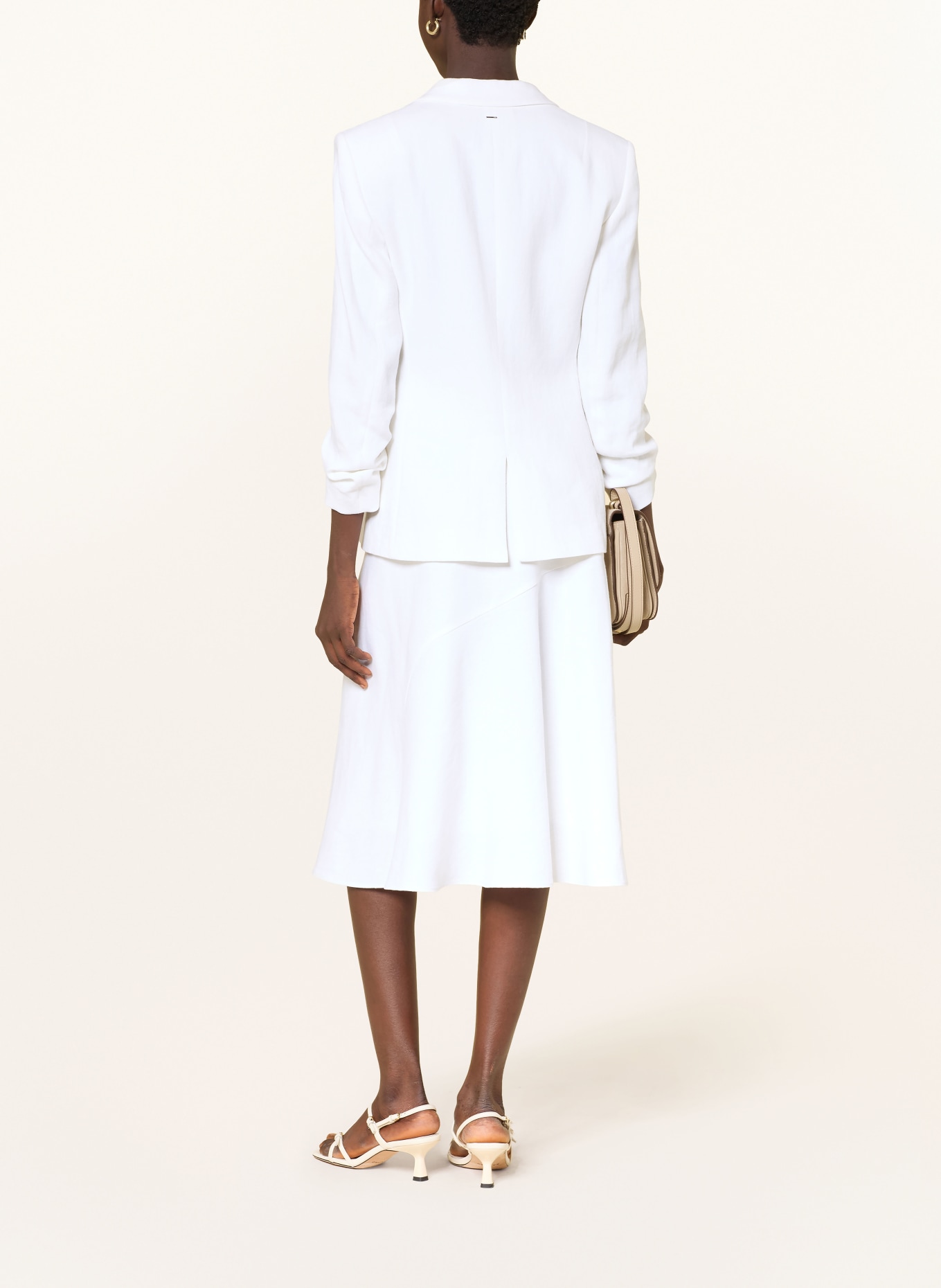 BOSS Blazer JIA en lin à manches 3/4: ÉCRU