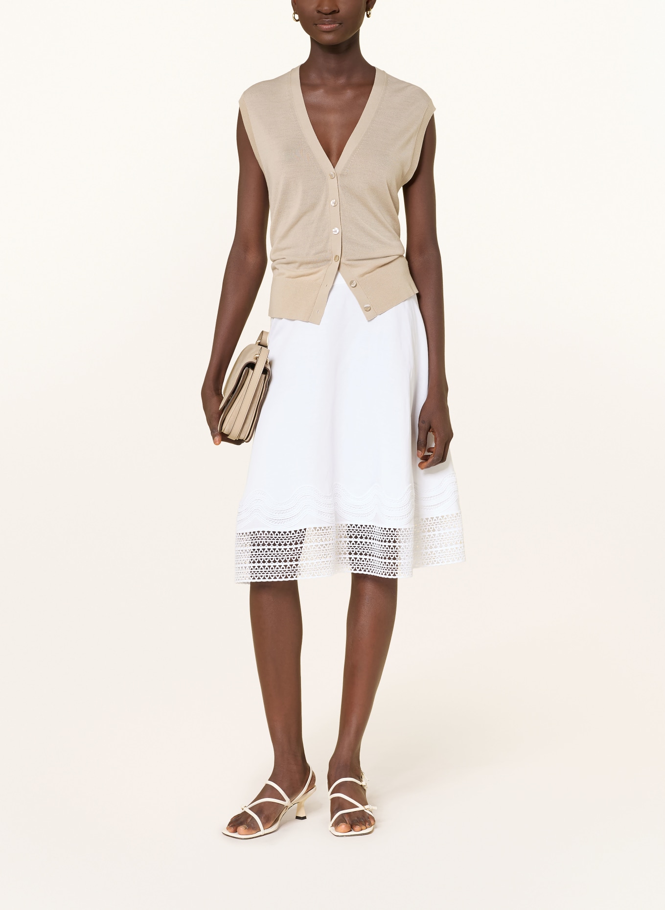 BOSS Rock VADORA mit Spitze: WEISS