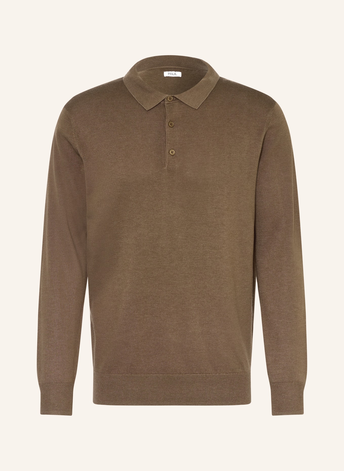 PAUL Strick-Poloshirt: BRAUN